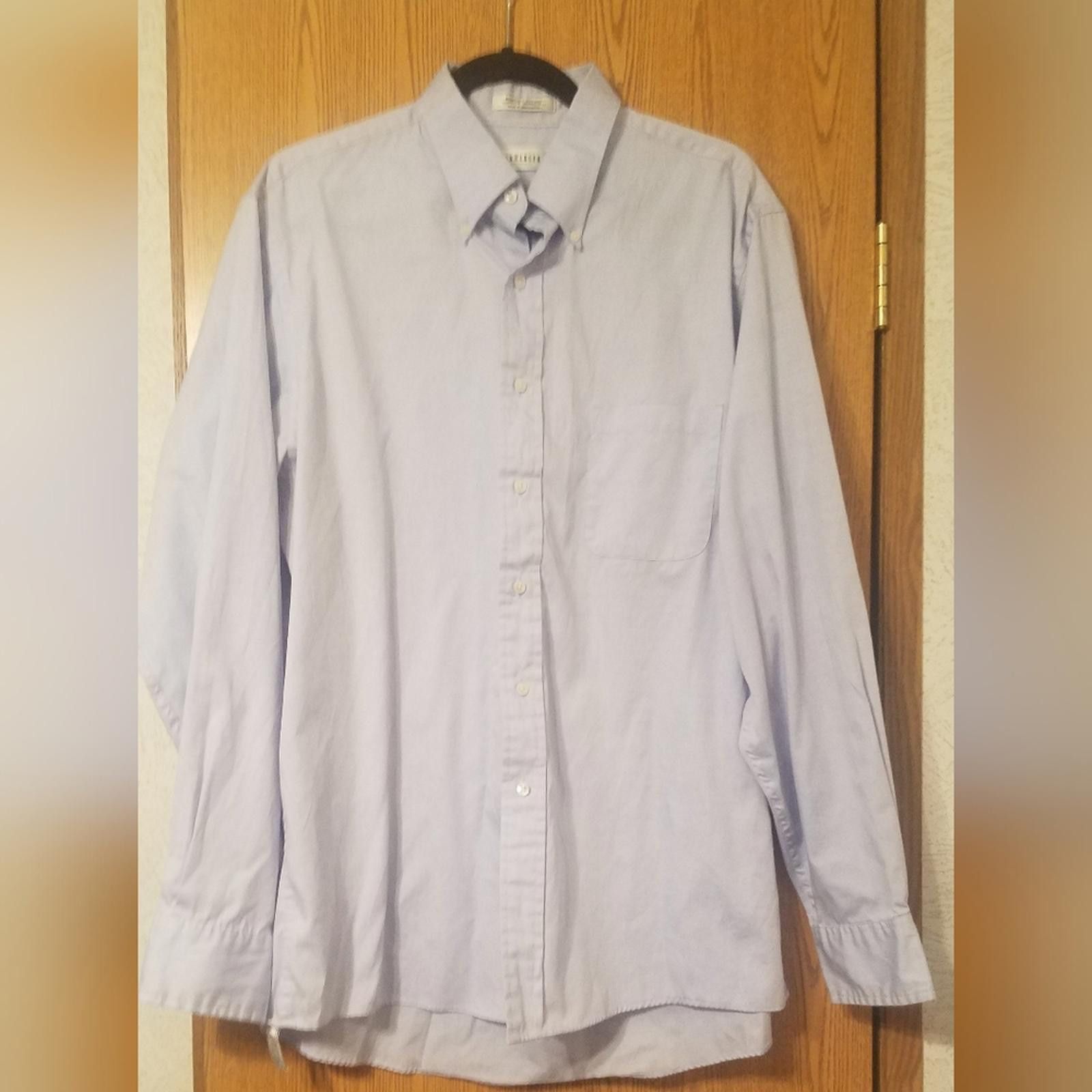 Van Heusen VanHeusen Light Blue Pinpoint Oxford Size Large 16 1/2 Size US M / EU 48-50 / 2 - 1 Thumbnail