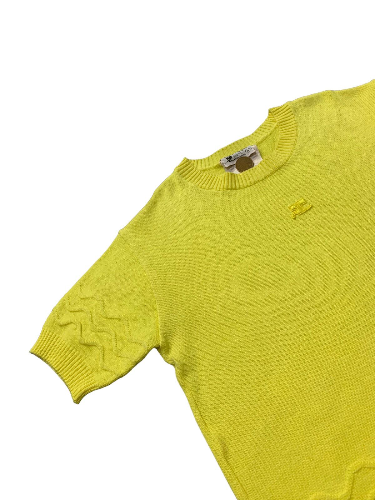 Courreges × Designer Vintage 70’s Courreges Ribbed Knit Short Sleeve Top Size S / US 4 / IT 40 - 4 Thumbnail