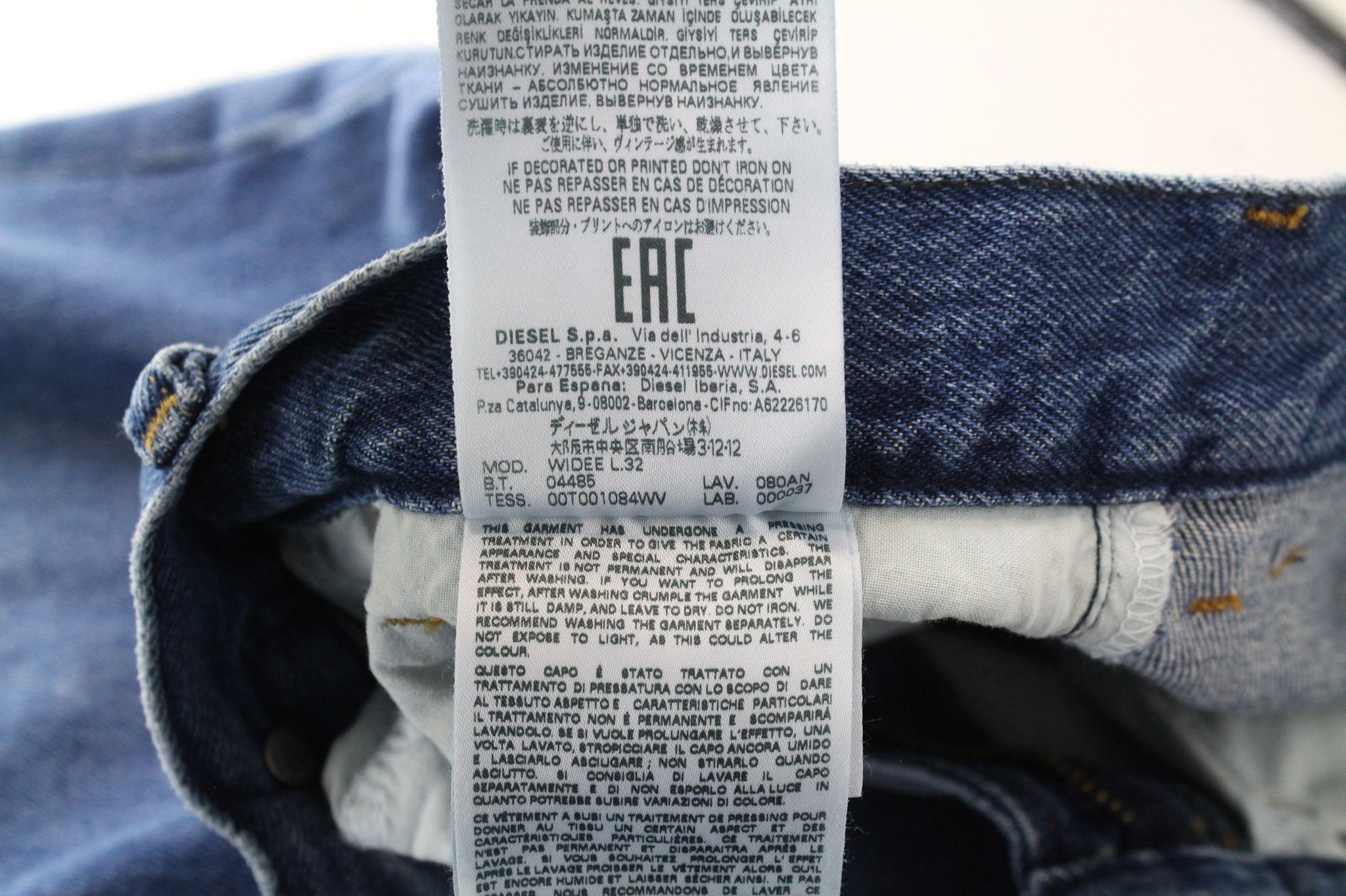 Diesel WIDEE 080AN W25/L32 Blue Cotton Jeans 71256 Size 25" / US 0 / IT 36 - 9 Thumbnail