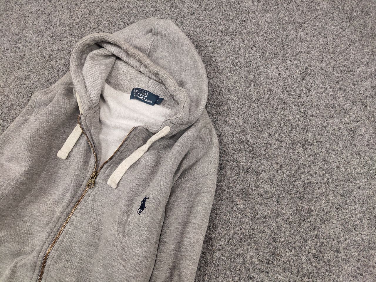 Polo Ralph Lauren Vintage 90's Polo Ralph Lauren Blank Zip Hoodie Usa style Size US XL / EU 56 / 4 - 4 Thumbnail