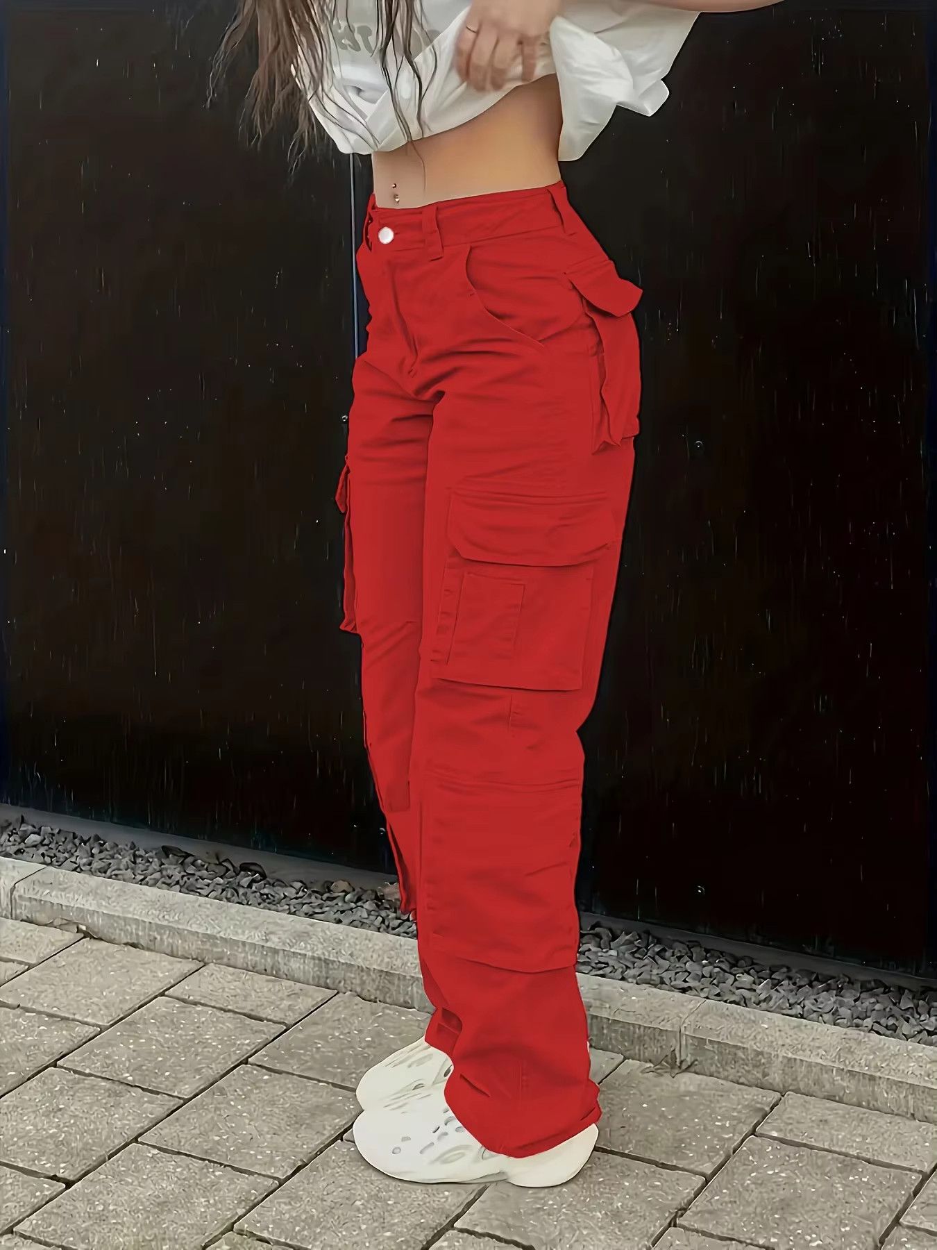 Japanese Brand Y2K Street Hip-hop Style Workwear Denim Casual Pants Size 33" - 1 Preview