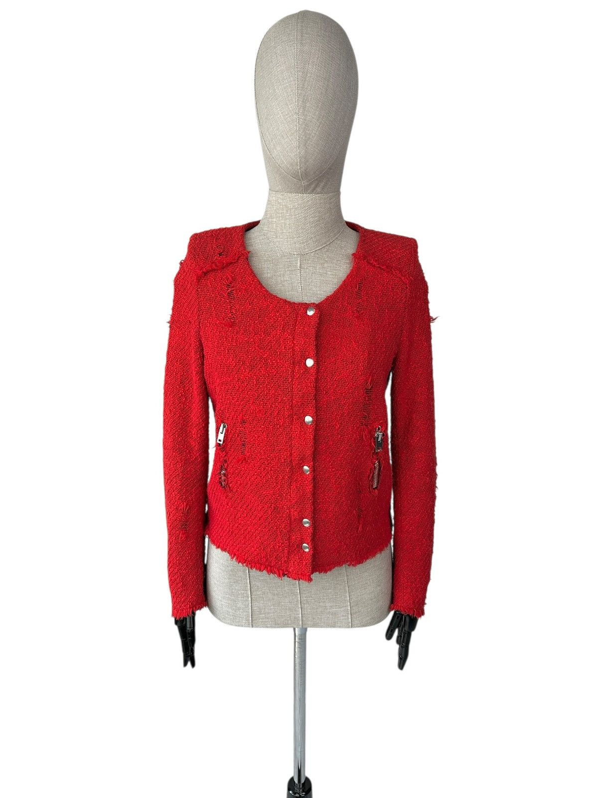 Iro IRO Agnette Tweed Jacket Red size 3 Size XS / US 0-2 / IT 36-38 - 1 Thumbnail