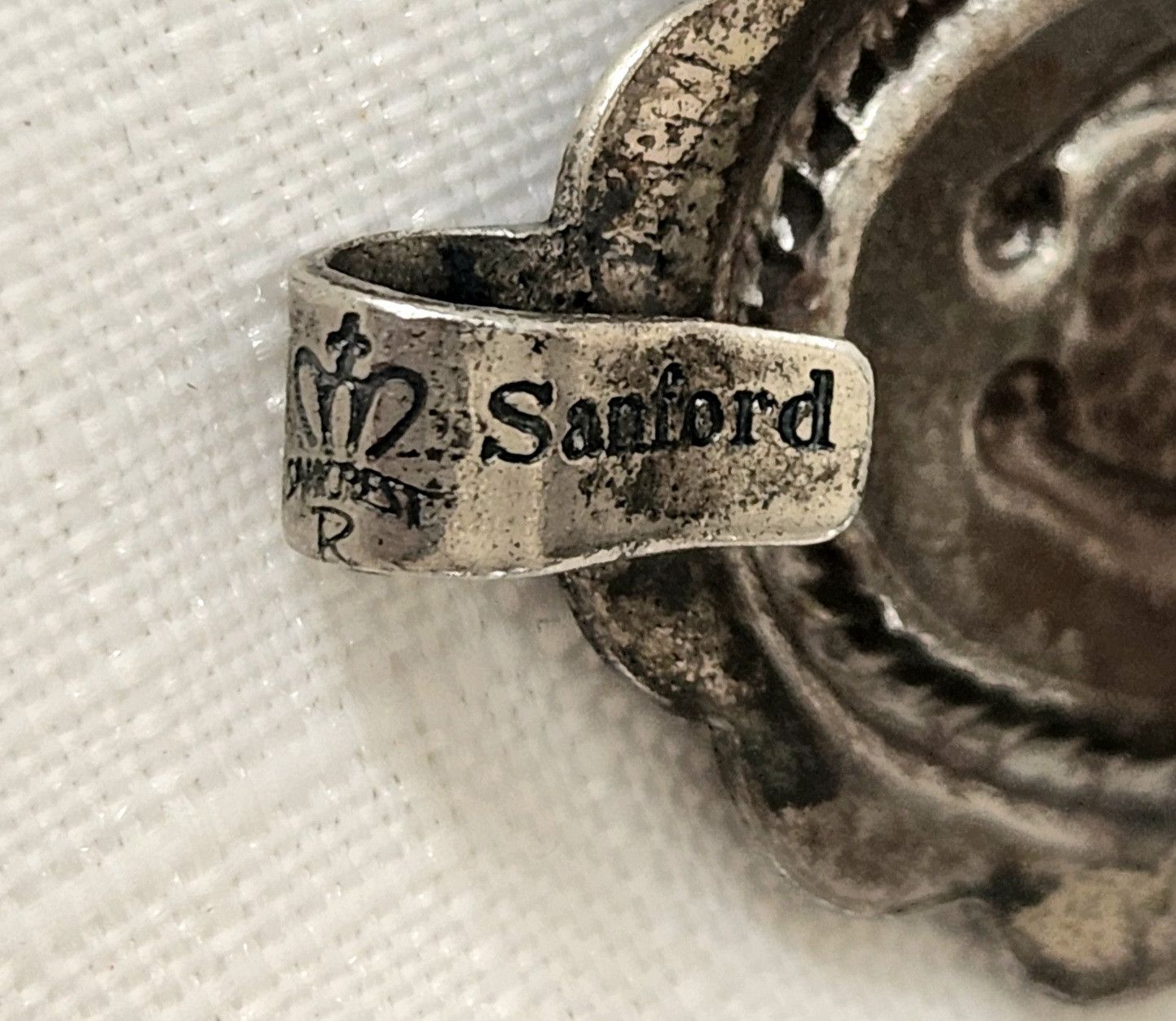 Other Sanford Sancrest R Concho Belt vtg Silver Patina color Natve Size ONE SIZE - 10 Thumbnail