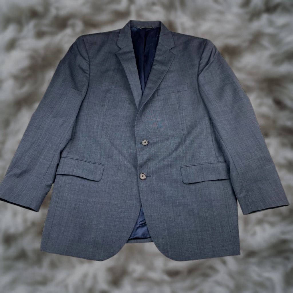 David Donahue VINTAGE David Donahue Blazer Navy Blue 40S 100% Wool Two-Button Single-Breasted Notch Lapel Men’s Jacket Short Regular Size 40R - 1 Thumbnail