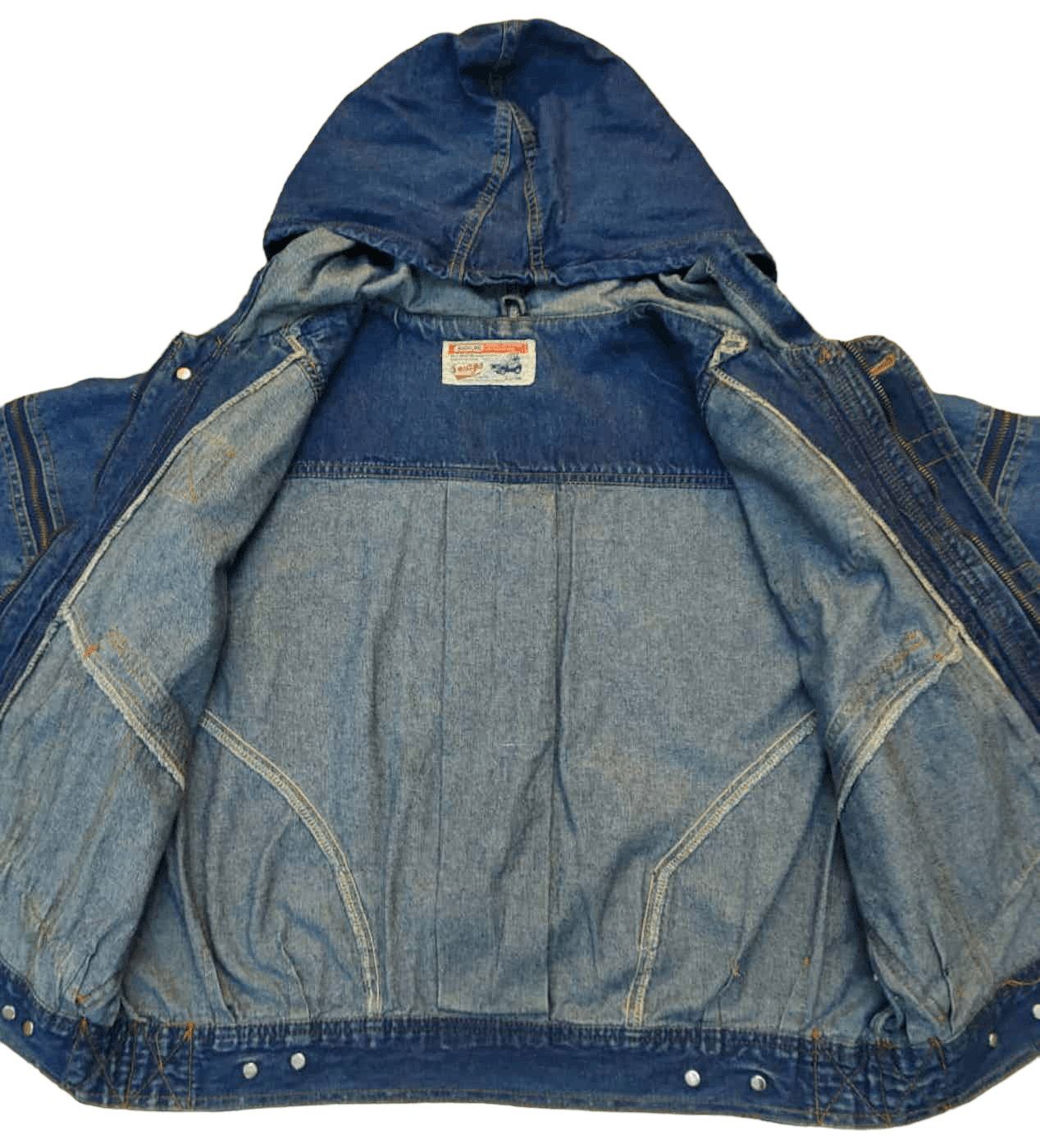 Vintage Vintage Denim Hoodie Jacket Size M / US 6-8 / IT 42-44 - 3 Thumbnail
