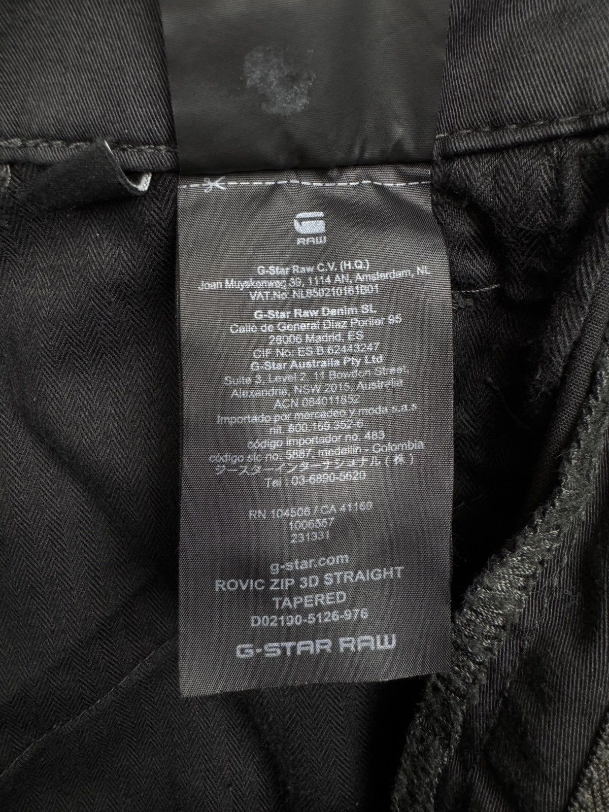 G-Star G-Star Raw Rovic Zip 3D Straight Tapered Grey Cargo pants Size US 33 - 14 Thumbnail