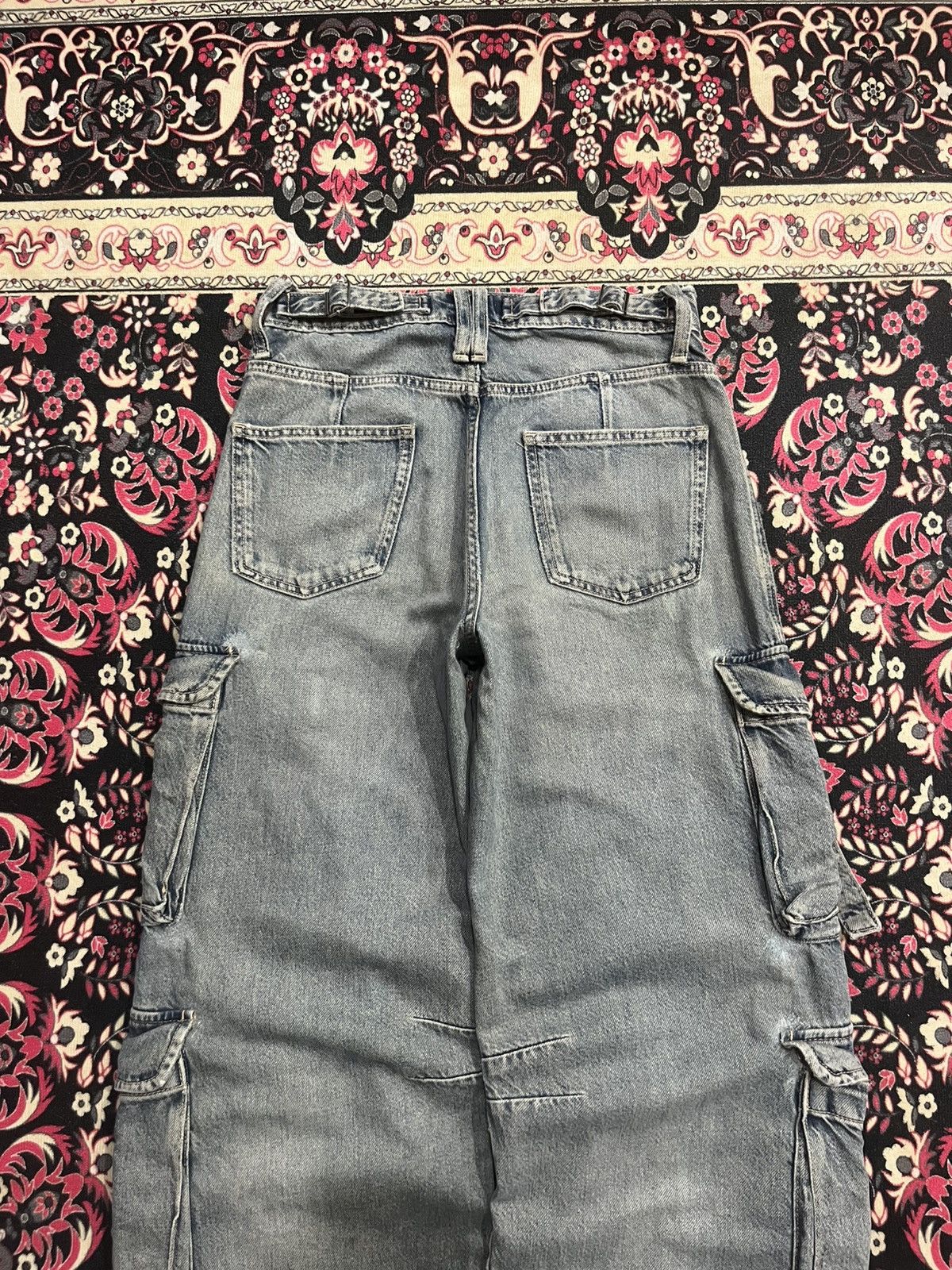 Tripp NYC Vintage Zara Tactical Cargo Grey Washed Baggy Jeans Size US 28 / EU 44 - 8 Thumbnail