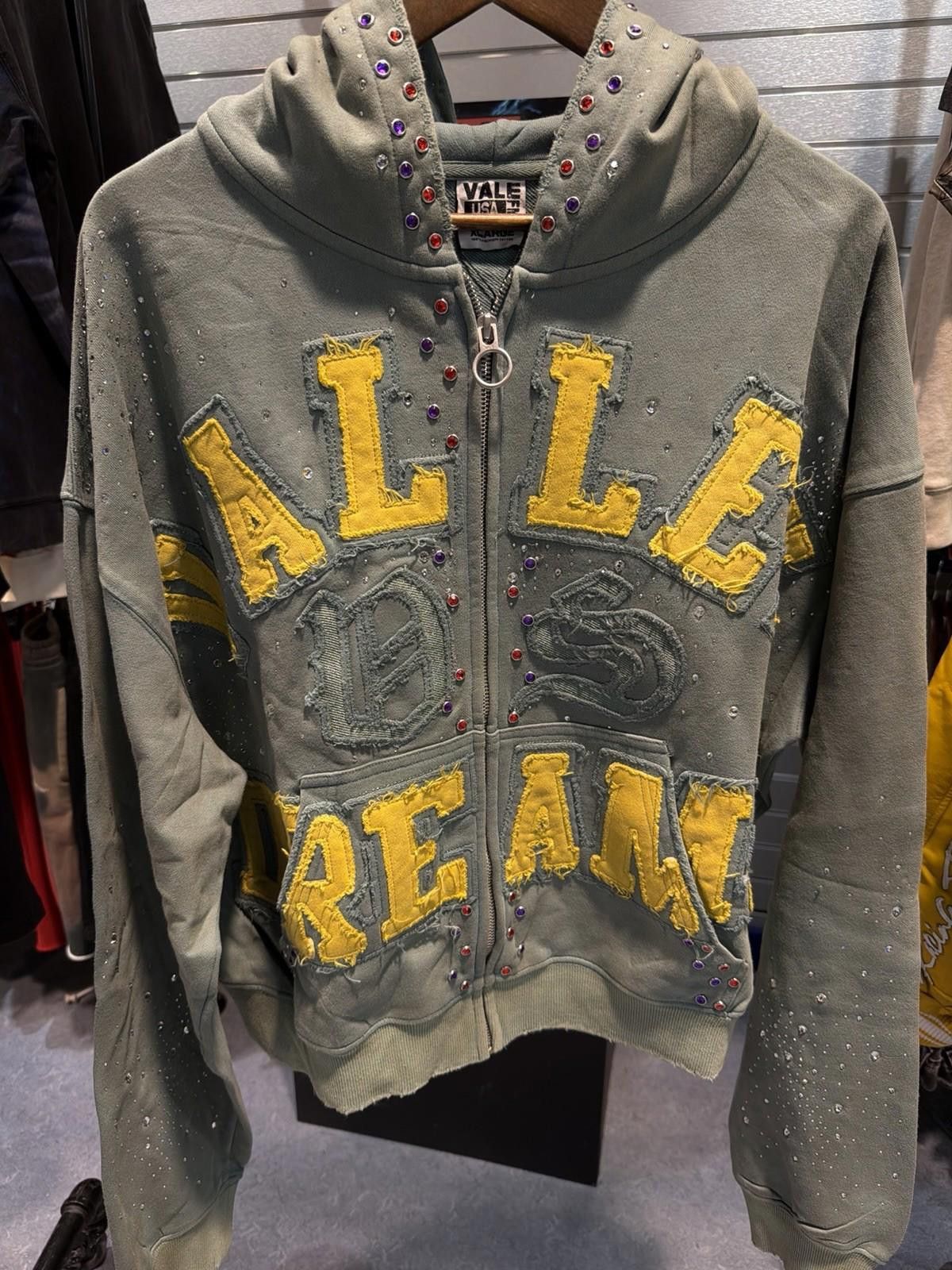 Vale XL - Vale Zip Up Green Stone Studded Hoodie Authentic Valley Size US XL / EU 56 / 4 - 1 Thumbnail