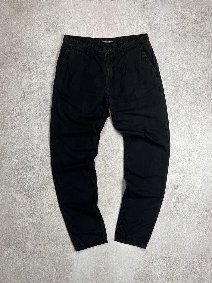Dolce & Gabbana × Vintage Vintage Dolce&Gabbana Black Chino Suit Pants 34 Size US 34 / EU 50 - 1 Thumbnail