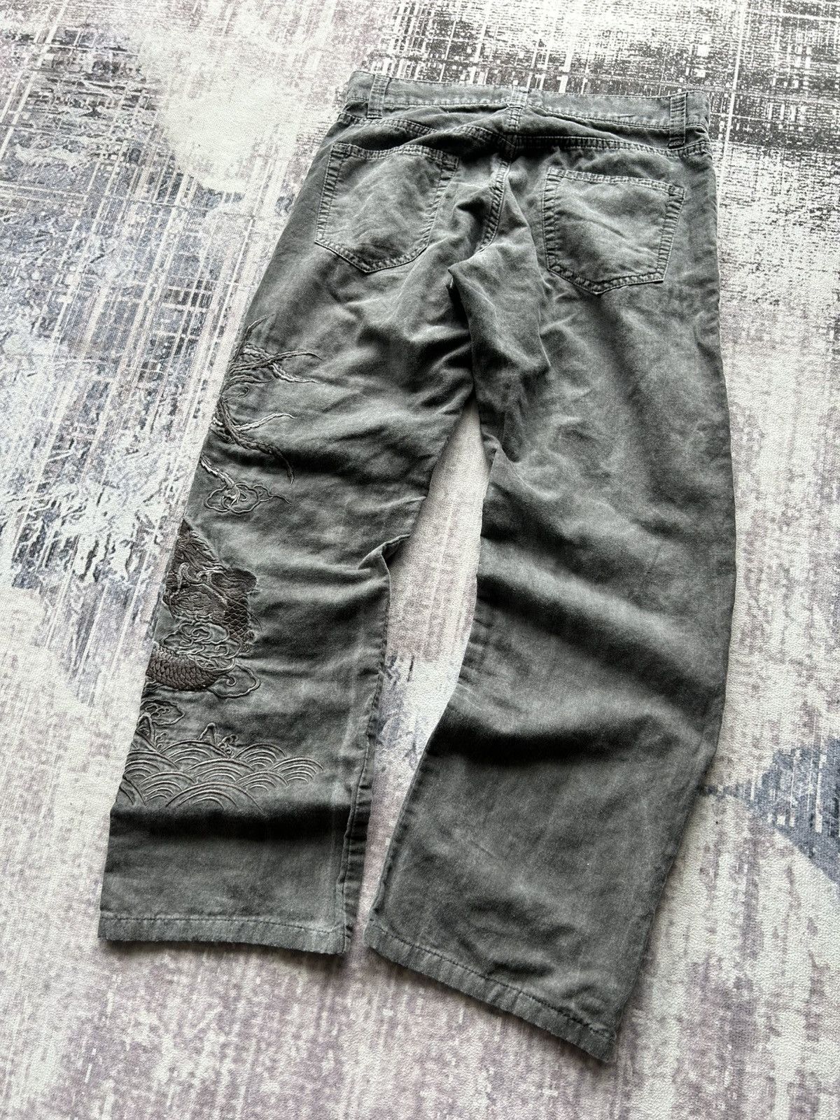 5351 POUR LES HOMMES 5351 Pour Hommes Embroidery Dragon Pants Size US 30 / EU 46 - 6 Thumbnail