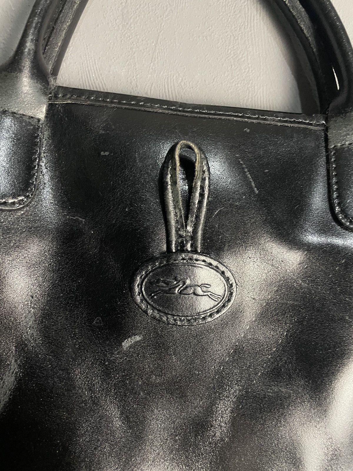 Longchamp LONGCHAMP Large Black Leather Silver Toggle Shoulder Bag EUC Size ONE SIZE - 11 Thumbnail