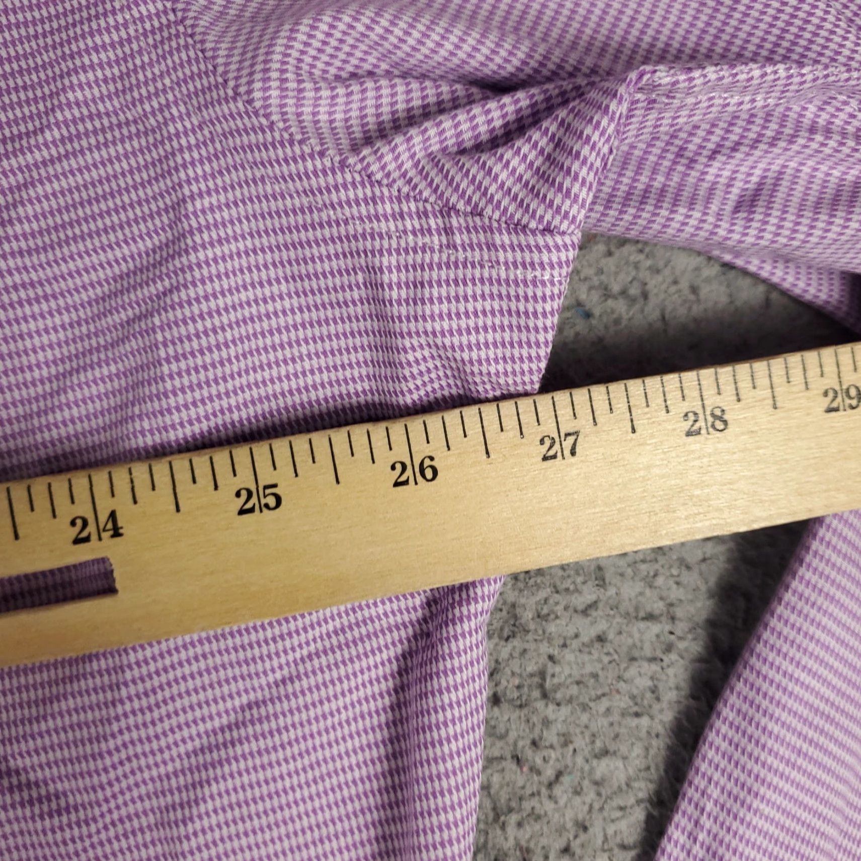 Vintage Duchamp Shirt Mens 2XL Purple Button-Up Long Sleeve Slim Fit Casual Formal Business Workwear 18 Size 48R - 6 Thumbnail