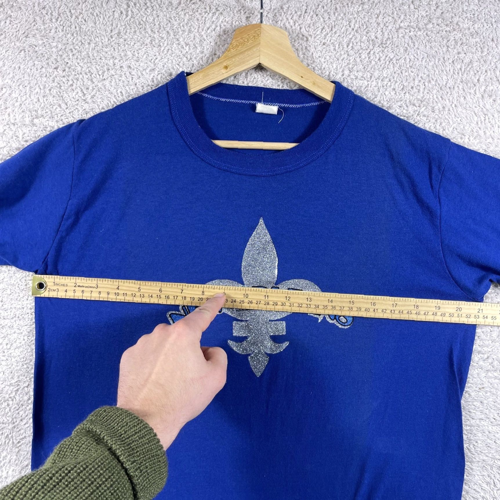 Vintage VINTAGE New Orleans T-Shirt Adult Large Blue Single Stitch Mardi Gras USA Shirt Mens 70s Size US L / EU 52-54 / 3 - 6 Thumbnail