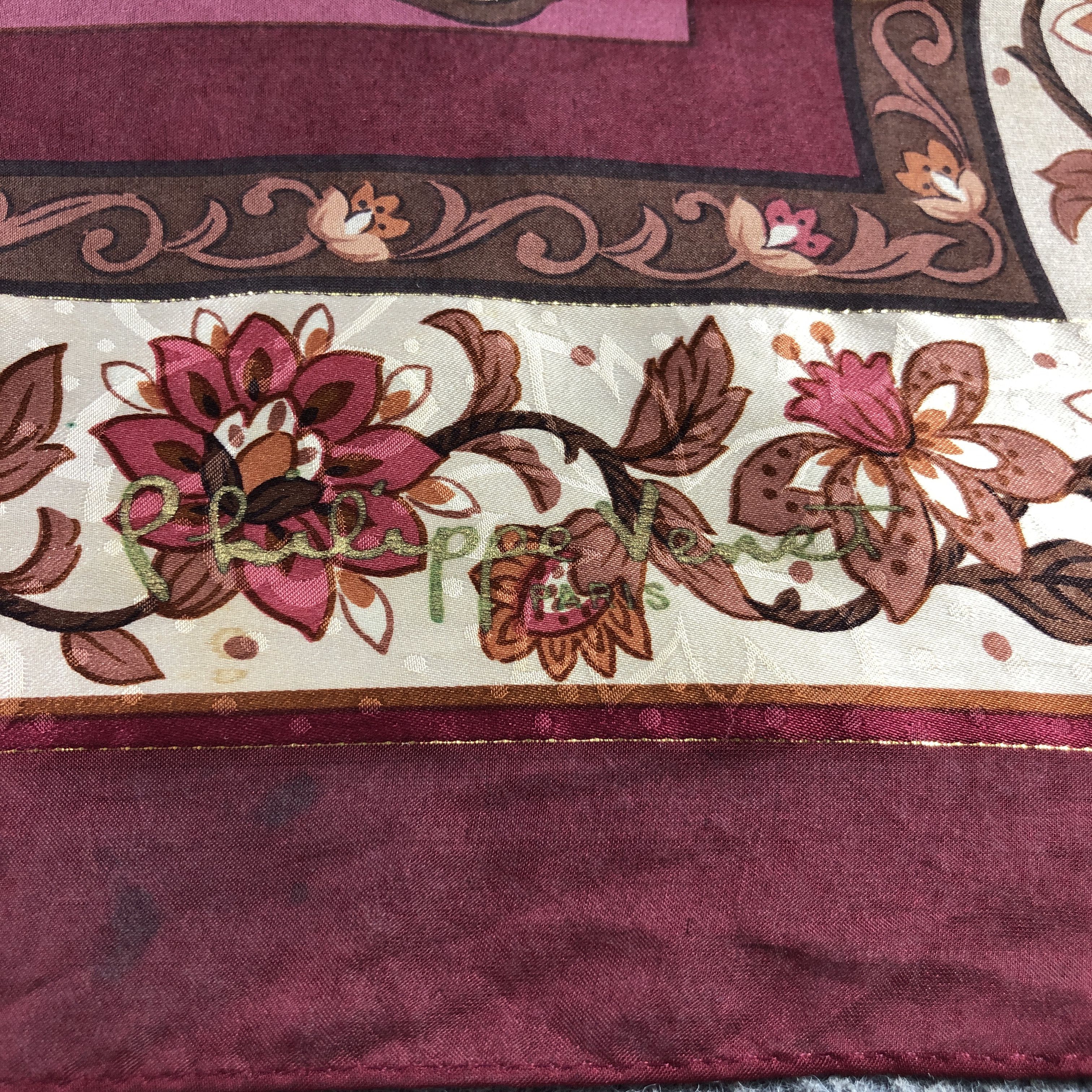 Japanese Brand Vintage Luxury Floral Silk Scarf M1288 Size ONE SIZE - 11 Thumbnail