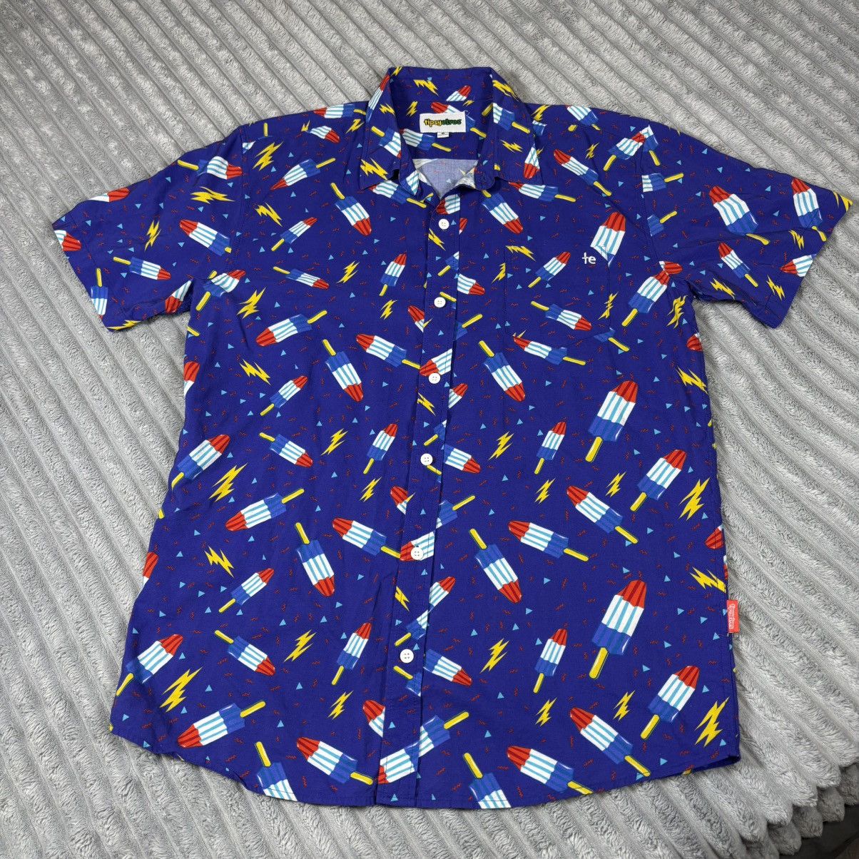 Tipsy Elves Tipsy Elves Popsicle Shirt Men Size XL Blue Short Sleeve Size US XL / EU 56 / 4 - 1 Thumbnail