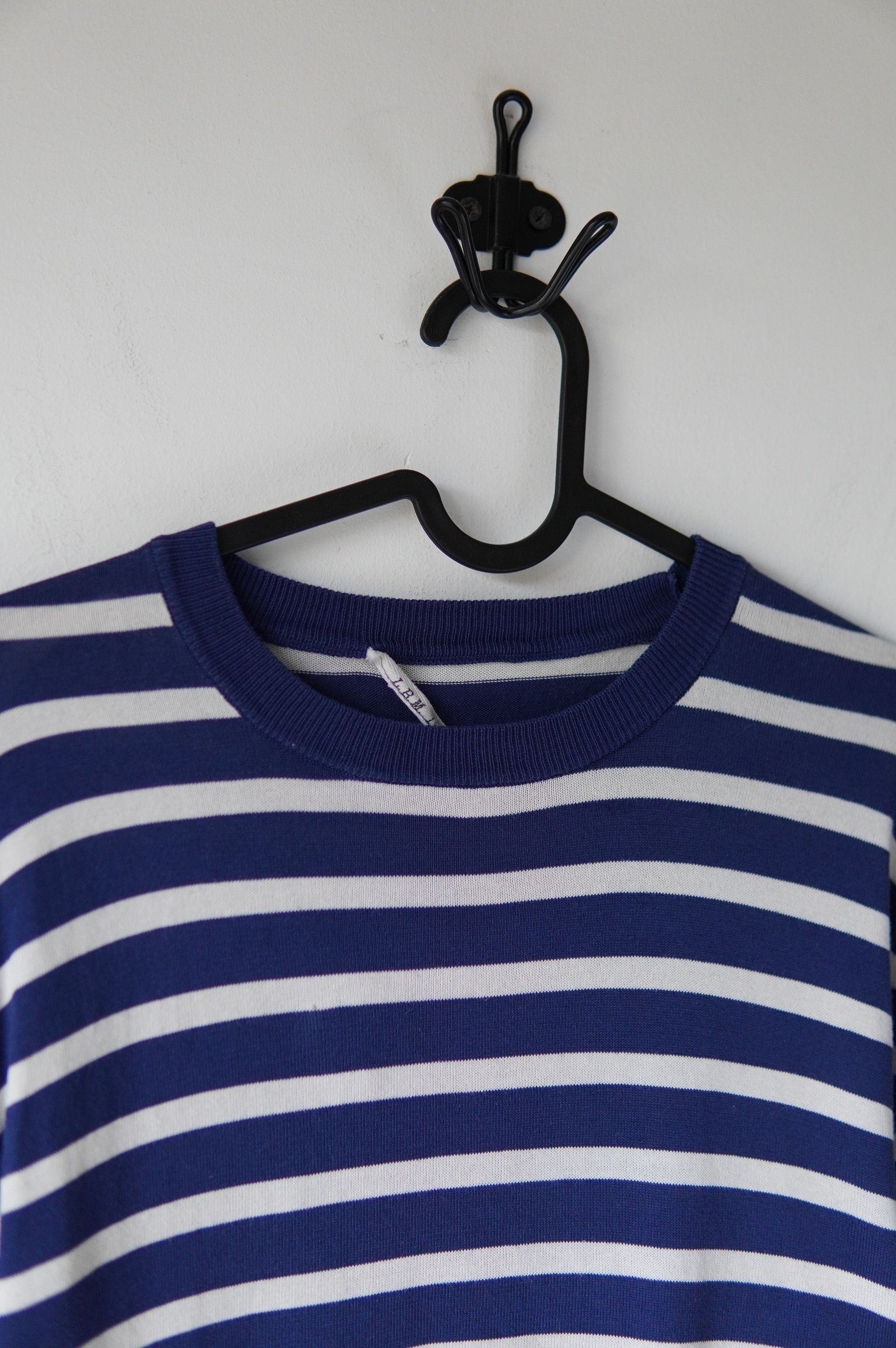 L.B.M. 1911 L.B.M. 1911 Men's Blue Cream Striped Long Sleeve Knit Shirt Size US S / EU 44-46 / 1 - 4 Thumbnail
