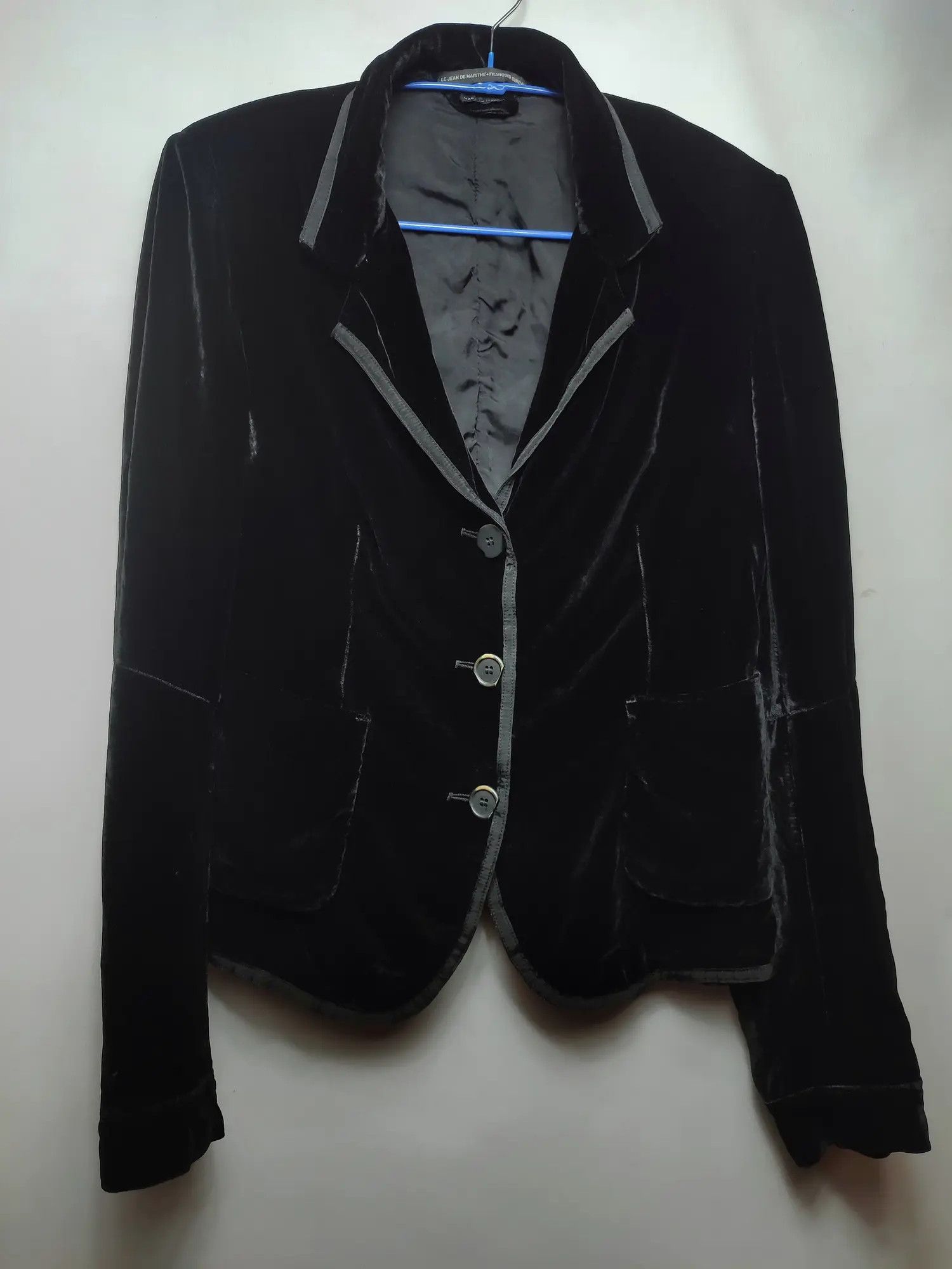 Marithe + Francois Girbaud × Vintage Marithe Francois Girbaud Velour Silk Blazer Size S / US 4 / IT 40 - 2 Thumbnail