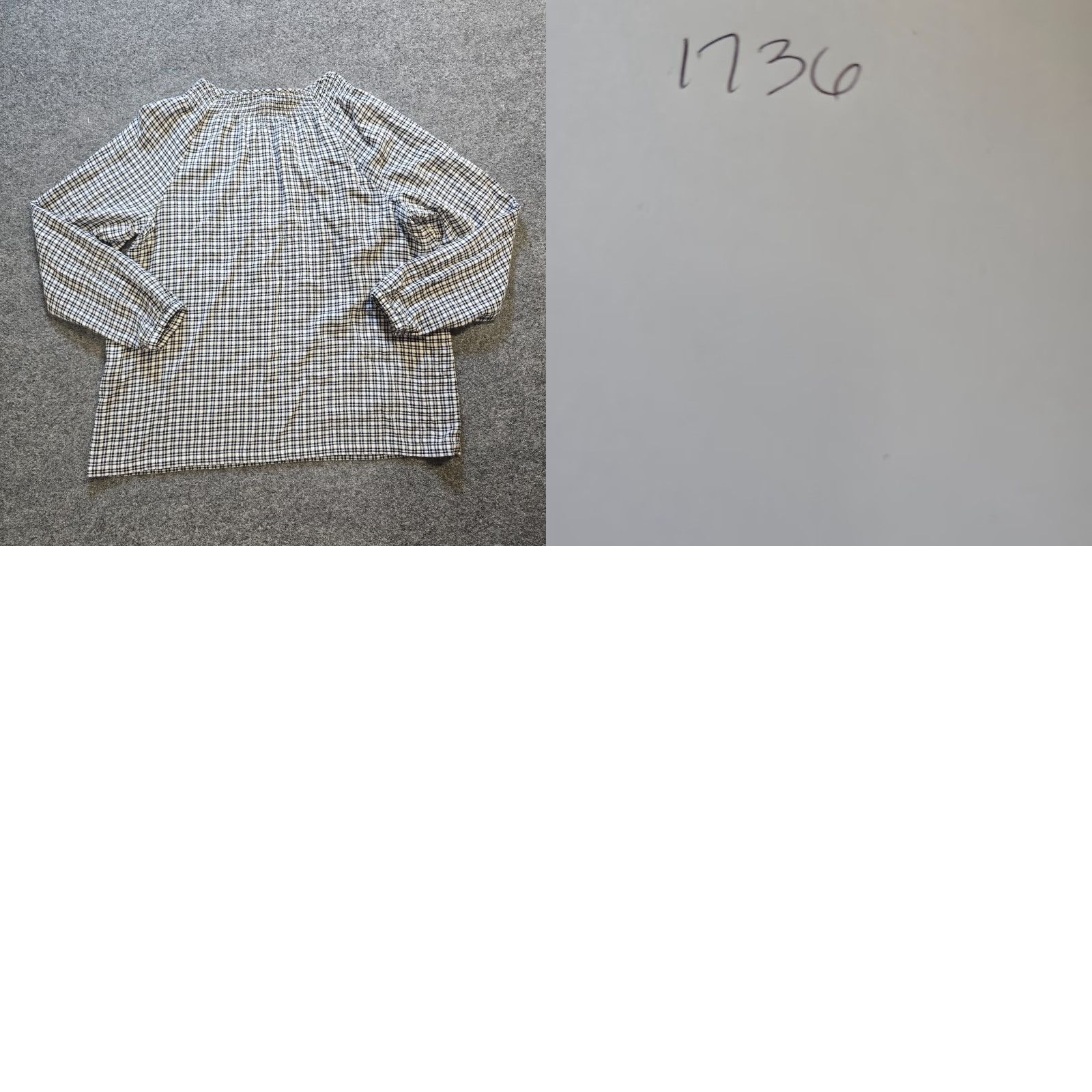 J. Jill J Jill Top Women Large White Black Plaid Henley Long Sleeve Shirt Casual Career Size L / US 10 / IT 46 - 8 Thumbnail