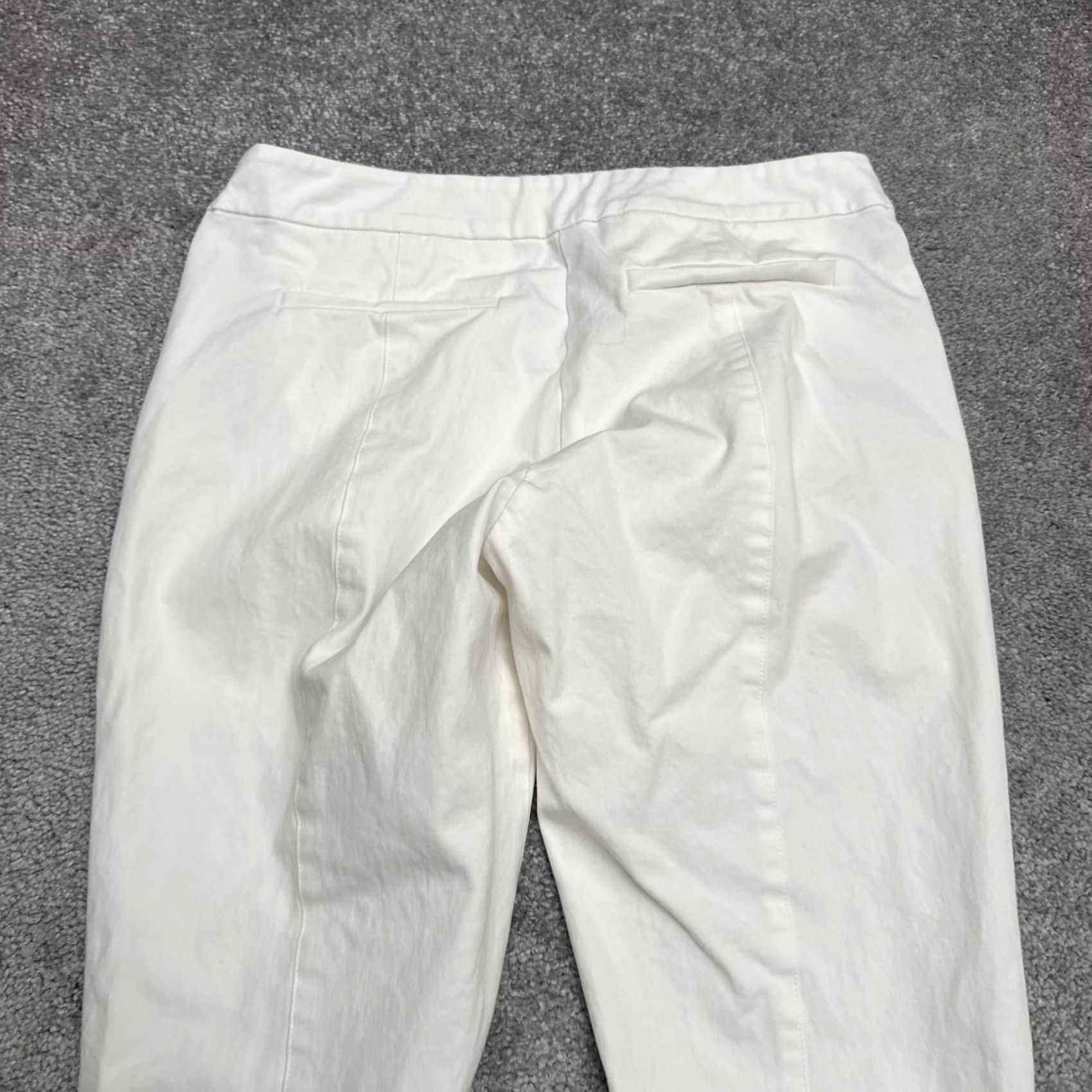Eileen Fisher Eileen Fisher Pants Womens XS White Organic Cotton Slim Fit Ankle Zip Trouser Size 26" / US 2 / IT 38 - 4 Thumbnail