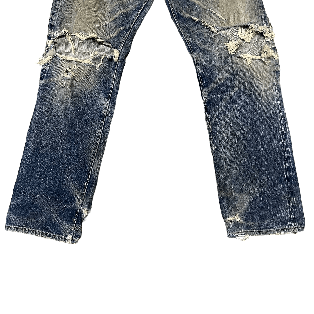 Denime Vintage Denime Japan Thrashed Denim Selvedge Leather Patch Size US 30 / EU 46 - 3 Thumbnail