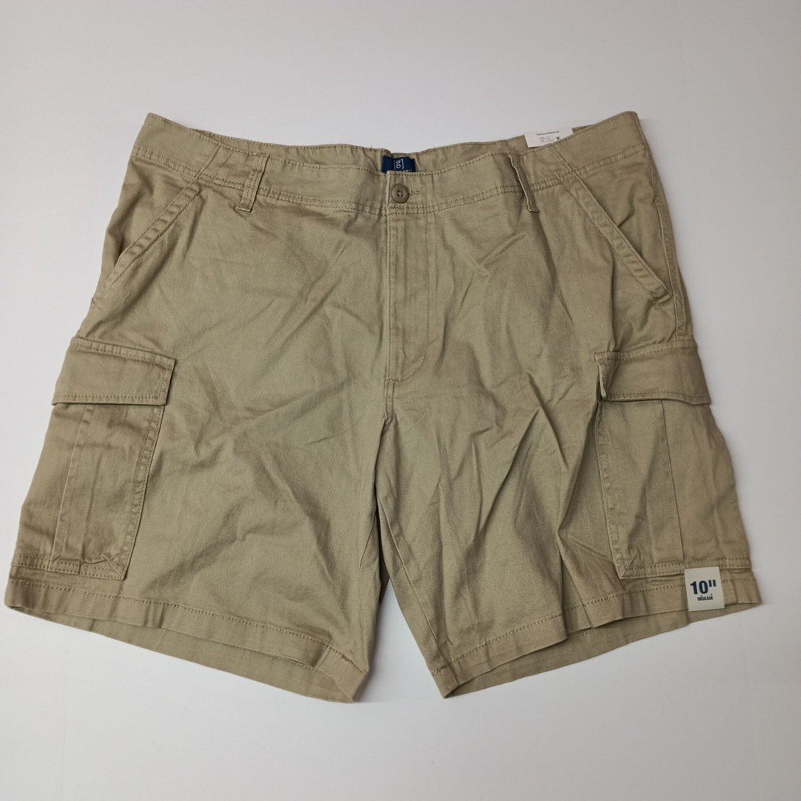 George George Cargo Shorts Mens Size 40 Beige Flat Front 10" Inseam Size US 40 / EU 56 - 1 Thumbnail