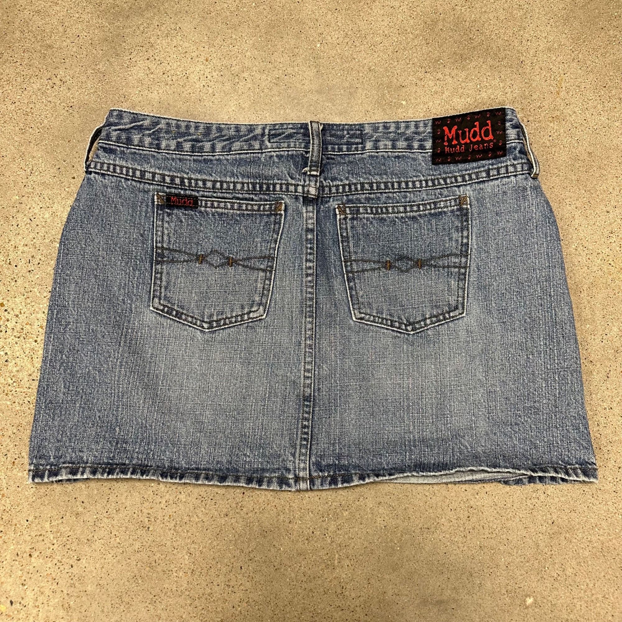 Vintage Vintage Y2K Mudd Denim Mini Skirt Size 34" / US 12 / IT 48 - 3 Thumbnail