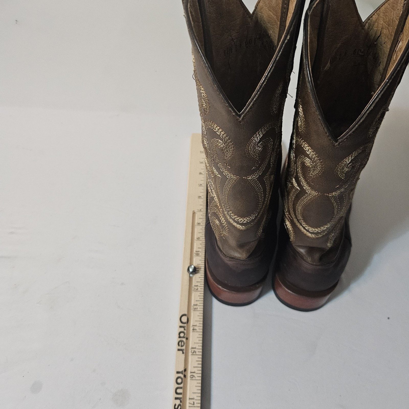 Franco Ferrari Ferrini Leather Western boots Square toe Caymam 11.5 Cowboy Size US 11 / EU 44 - 6 Thumbnail