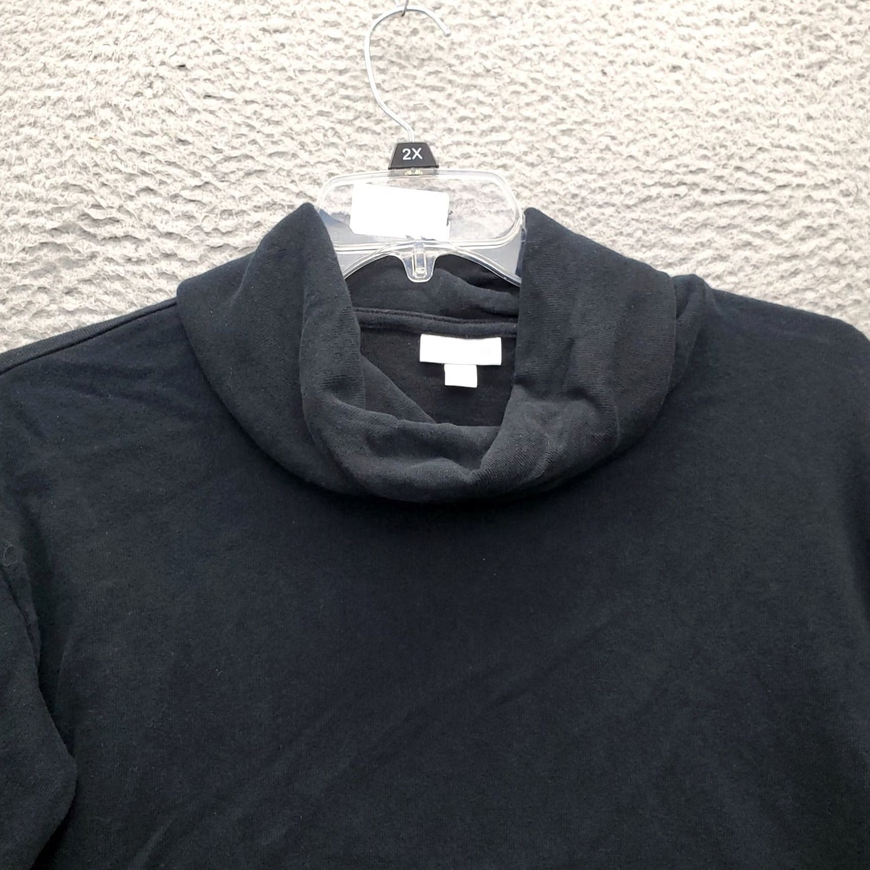 J. Jill J. Jill Womens Shirt Size M Black 100% Cotton Long Sleeve Turtleneck Pullover Top Size M / US 6-8 / IT 42-44 - 3 Thumbnail