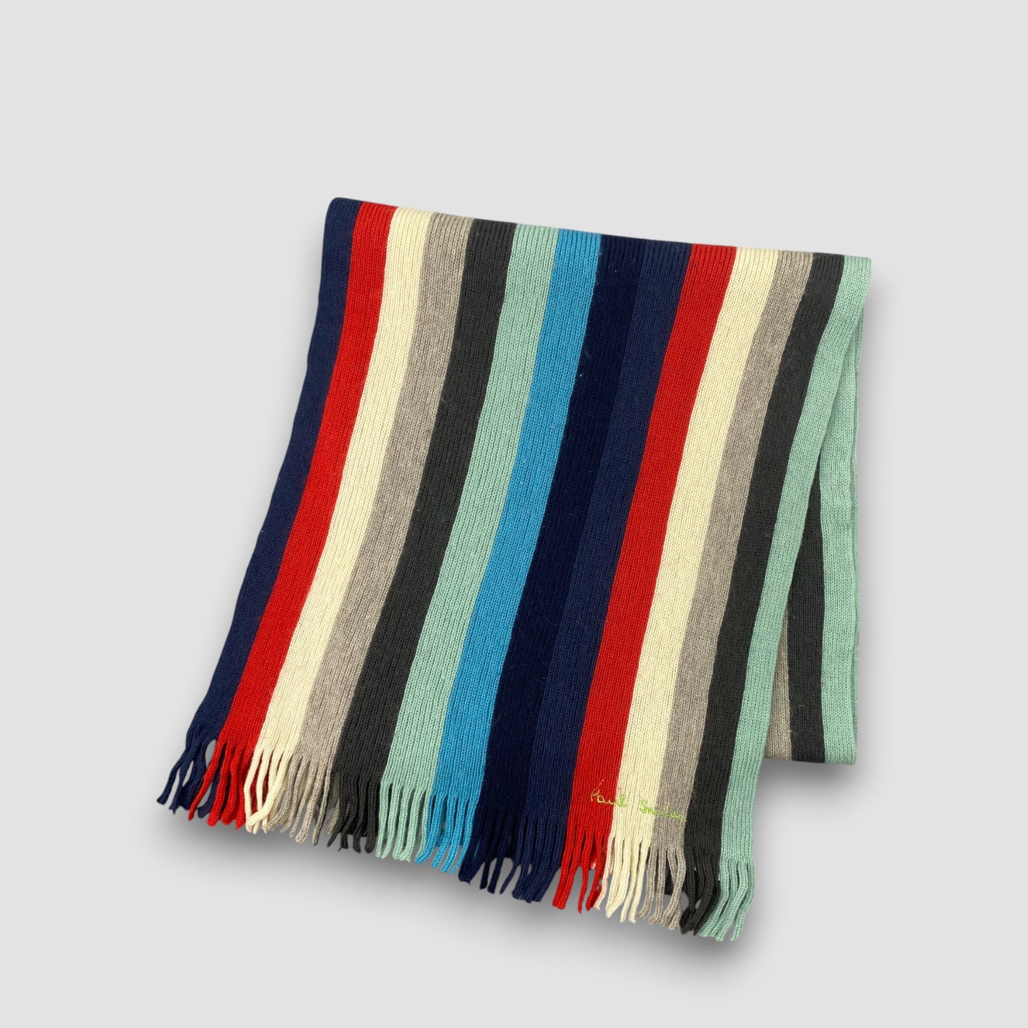 Paul Smith Vintage Paul Smith Scarf Muffler Wool Ribbed Knit Scarves Size ONE SIZE - 3 Thumbnail