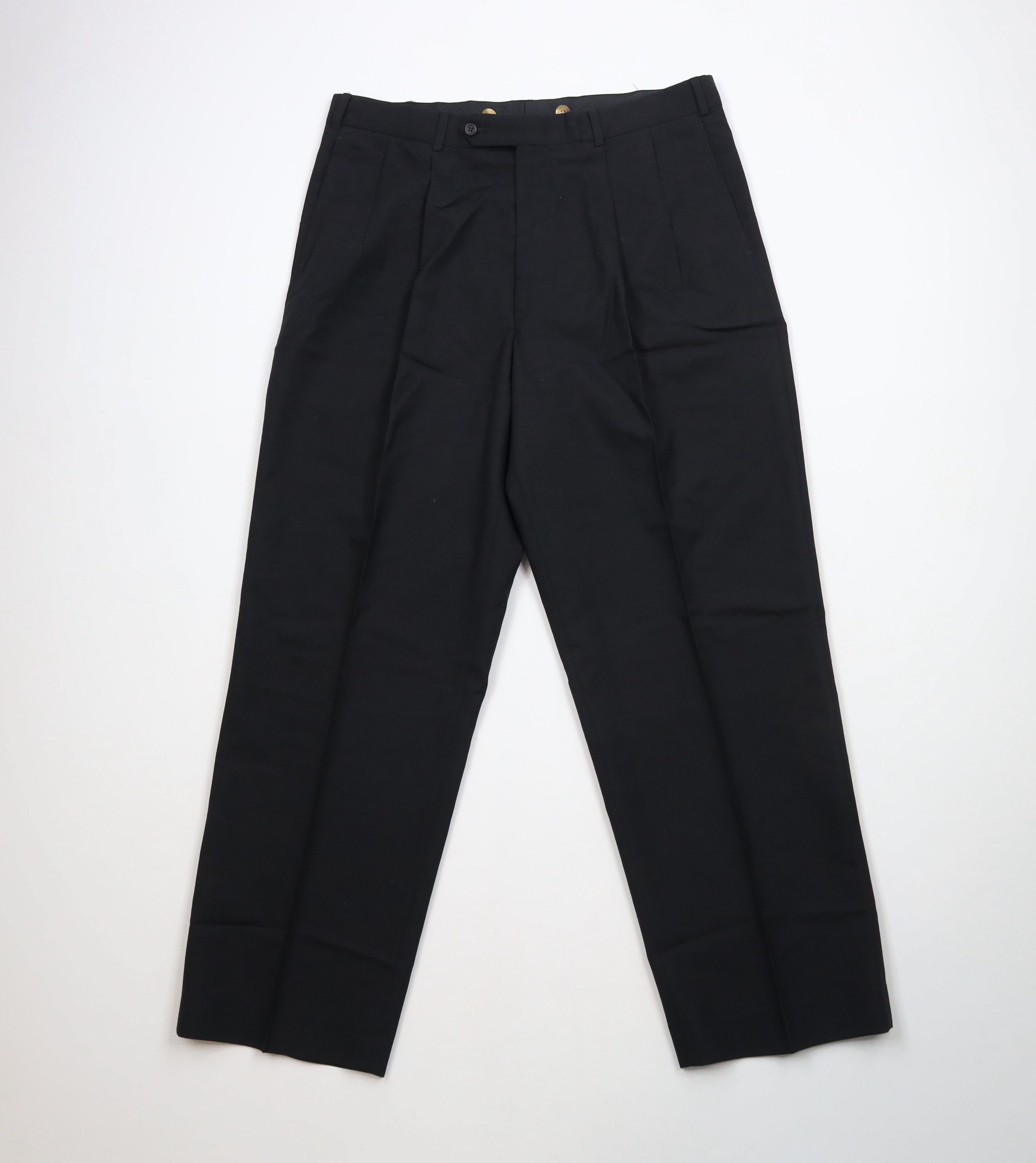 Lands' End × Vintage Vintage 90s Lands End Wide Leg Chino Pants Trousers Black Size US 36 / EU 52 - 1 Thumbnail