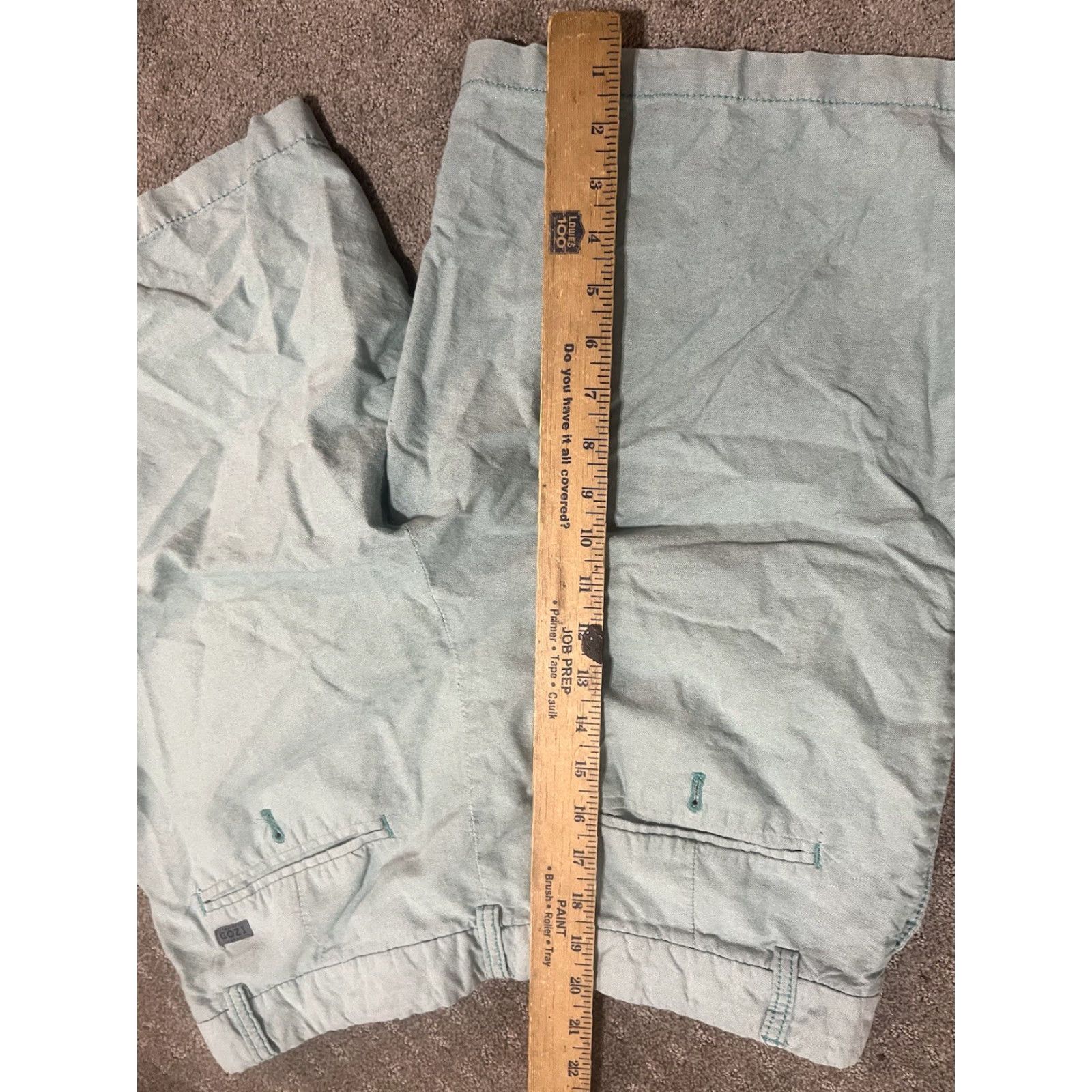 Izod IZOD Cargo Shorts Mens Sz 34 Flat Front Chino Blue Solid Cotton Regular Inseam 9in Belt Loops casual (Adult) Mens Size US 34 / EU 50 - 5 Thumbnail