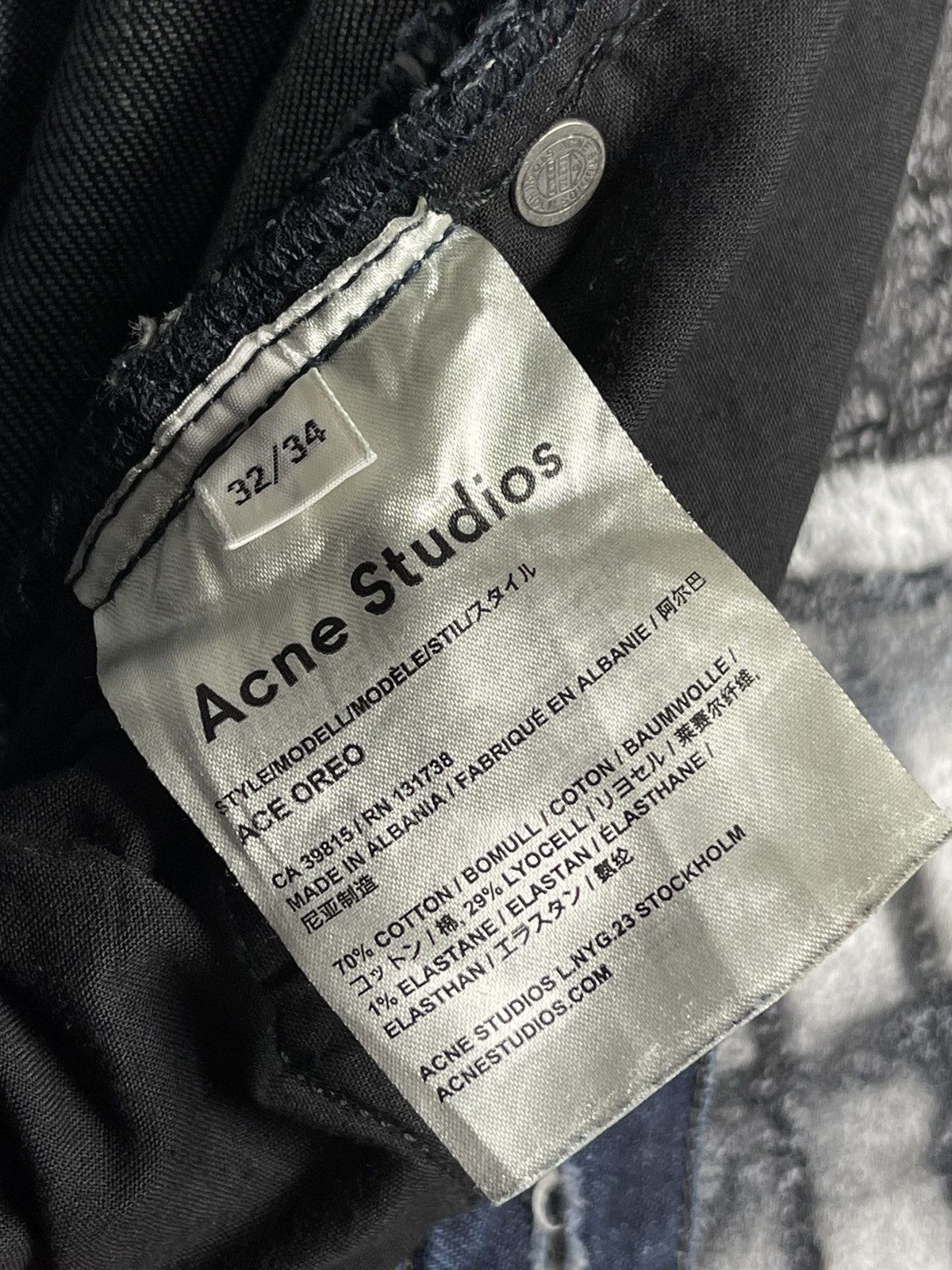 Acne Studios Acne Studios Ace Oreo Denim Jeans Men’s Size W32 L34 Size US 32 / EU 48 - 12 Thumbnail