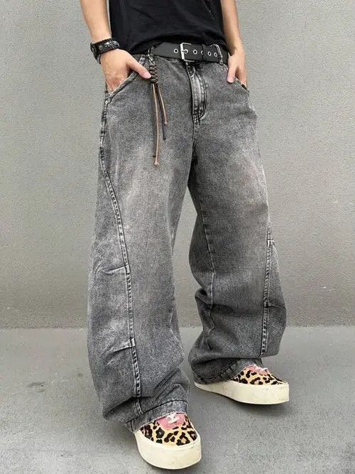 VIBE Faded Baggy Denim Jeans Loose fit Size US 32 / EU 48 - 6 Thumbnail
