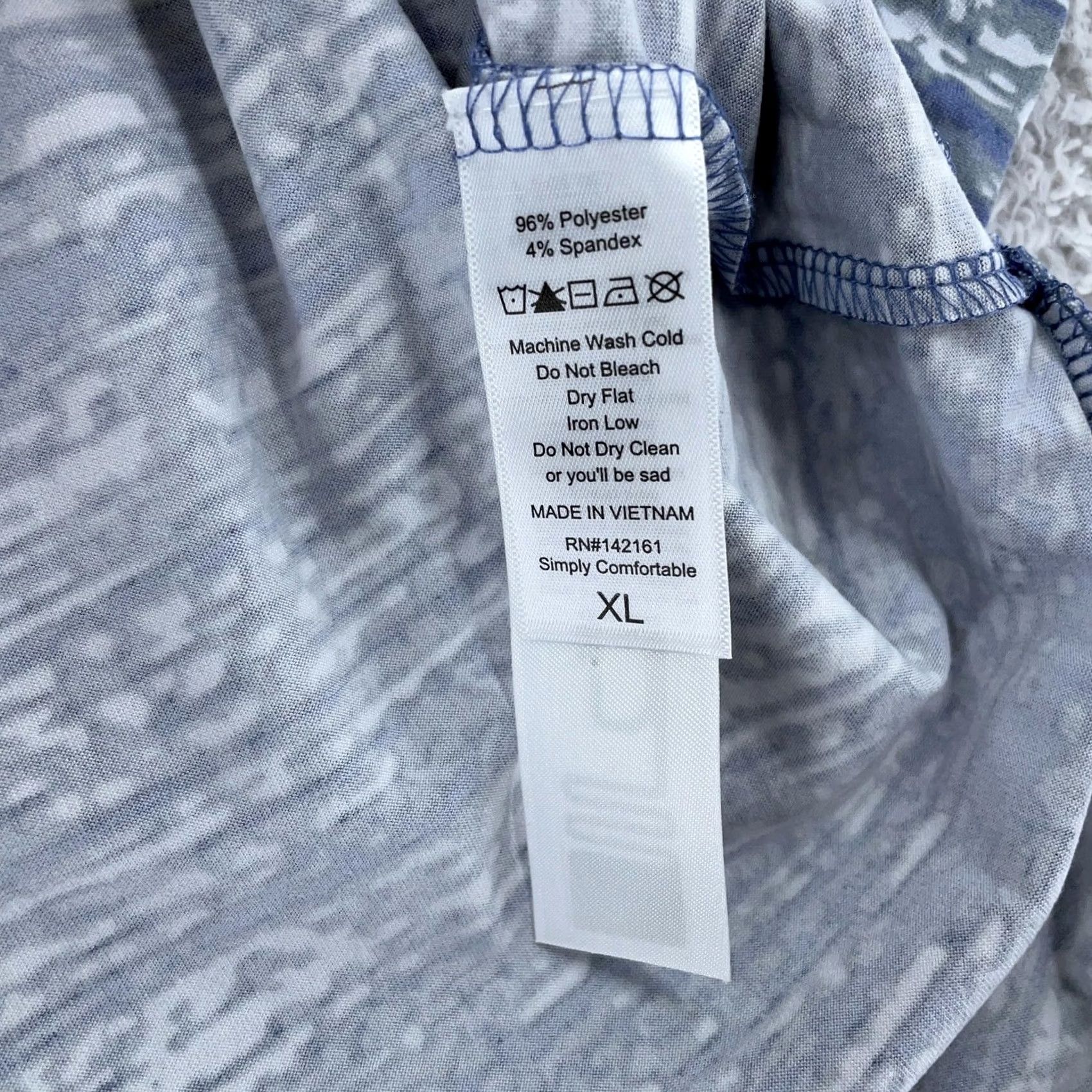 Vintage LuLaRoe Leah Shirt Womens XL Blue Gray Abstract Drop Shoulder Cuff Tunic Top Size XL / US 12-14 / IT 48-50 - 7 Thumbnail