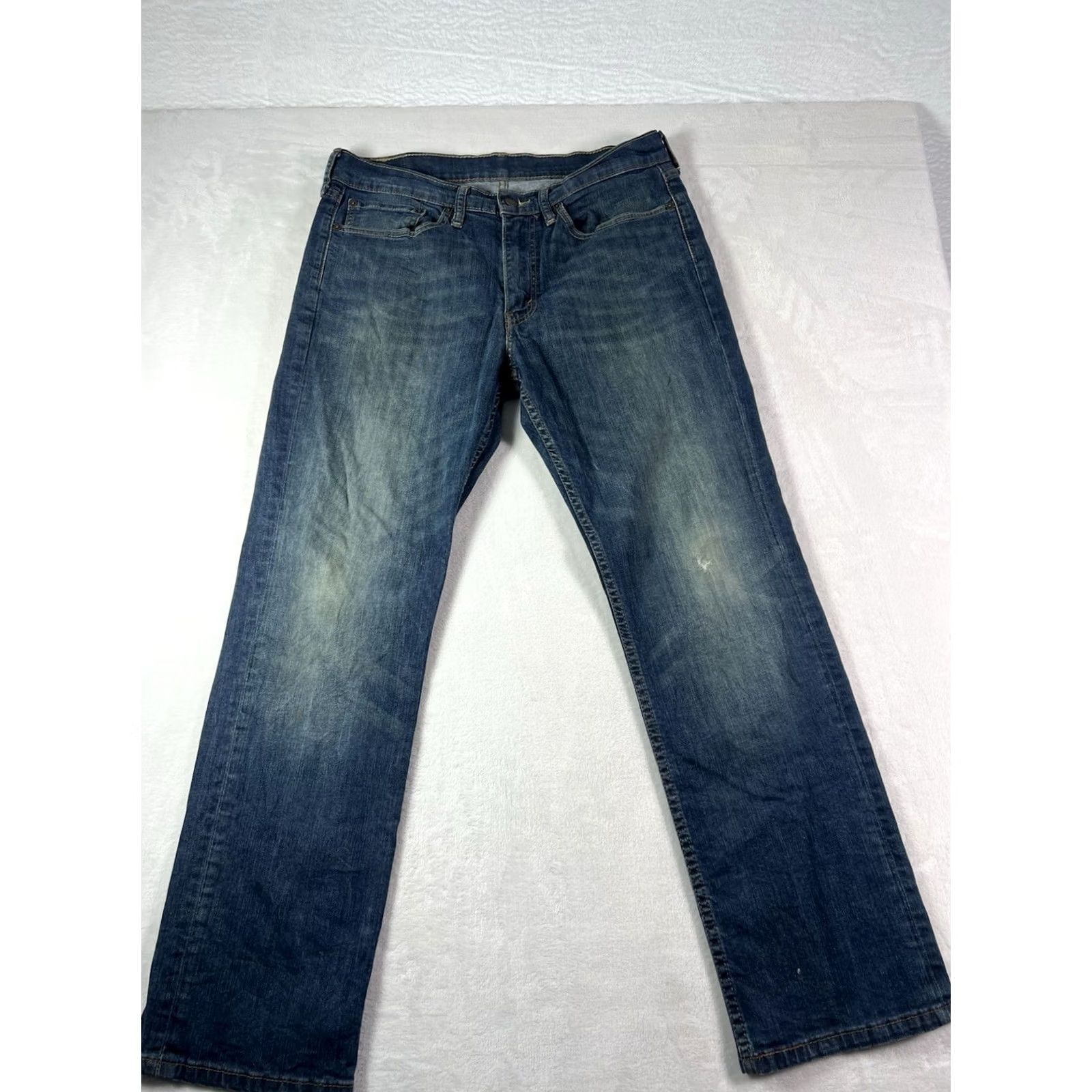 Levi's VINTAGE Levi's 514 Jeans Men Regular 34x30 Blue Dark Wash Denim Straight 90s Logo USA Size US 34 / EU 50 - 2 Thumbnail