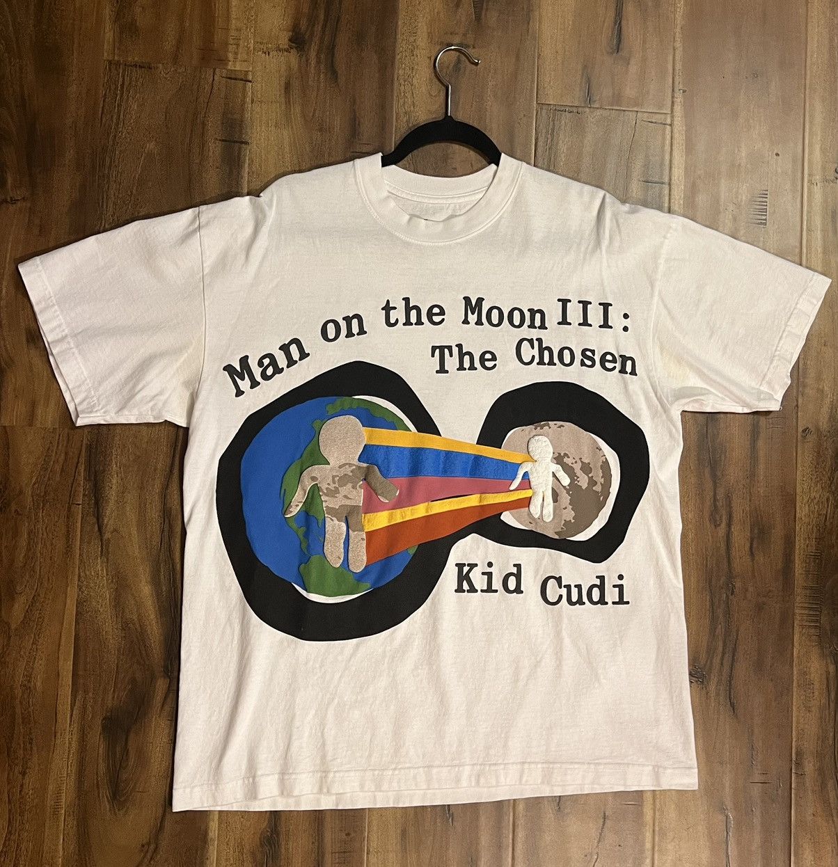 image of Cactus Plant Flea Market Man On The Moon T-Shirt in White (Size Large)