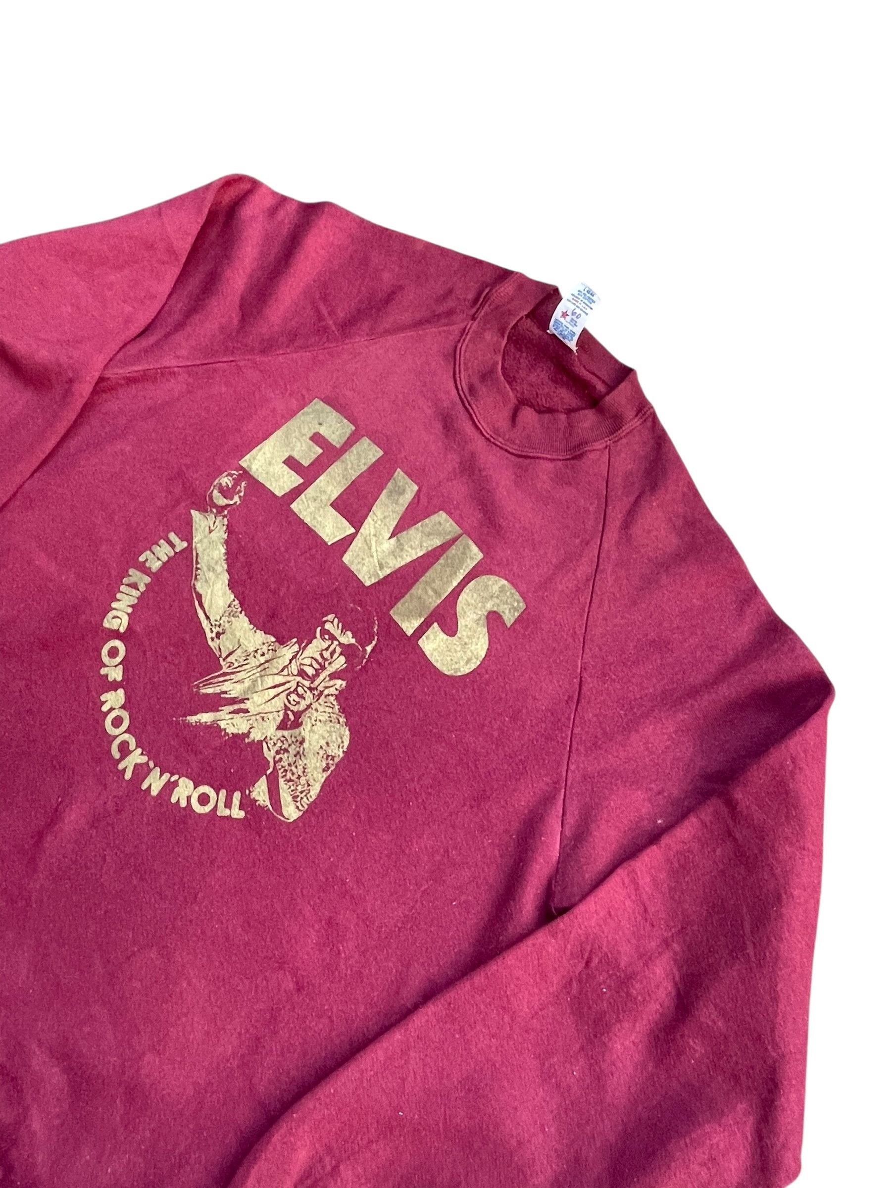 Jerzees Vintage 80's Elvis Presley Sweatshirt Size US L / EU 52-54 / 3 - 3 Thumbnail