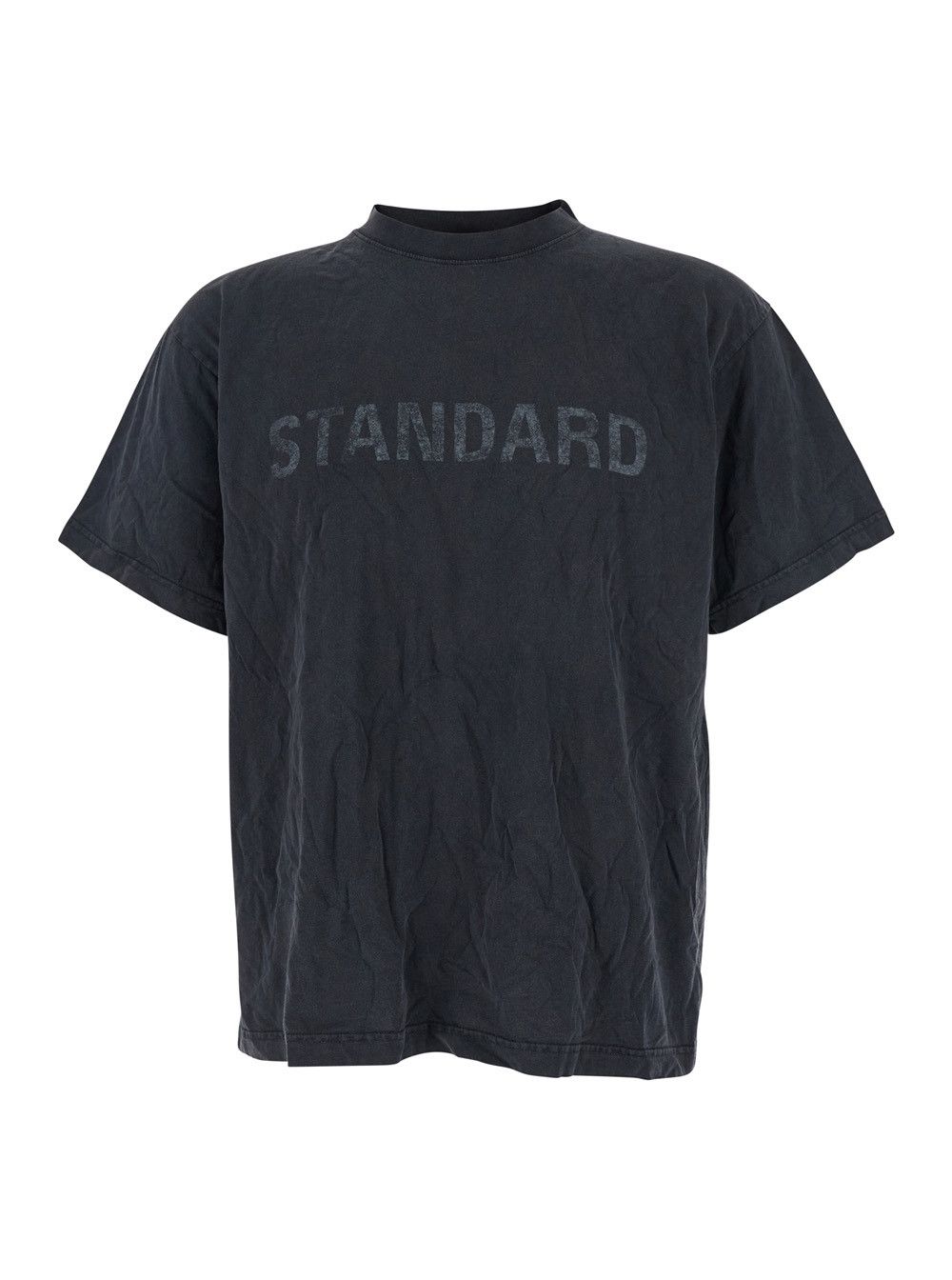 松永 BALENCIAGA 23SS logo-print T-shirt BALENCIAGA Logo-Print Distressed Cotton-Jersey T-Shirt for