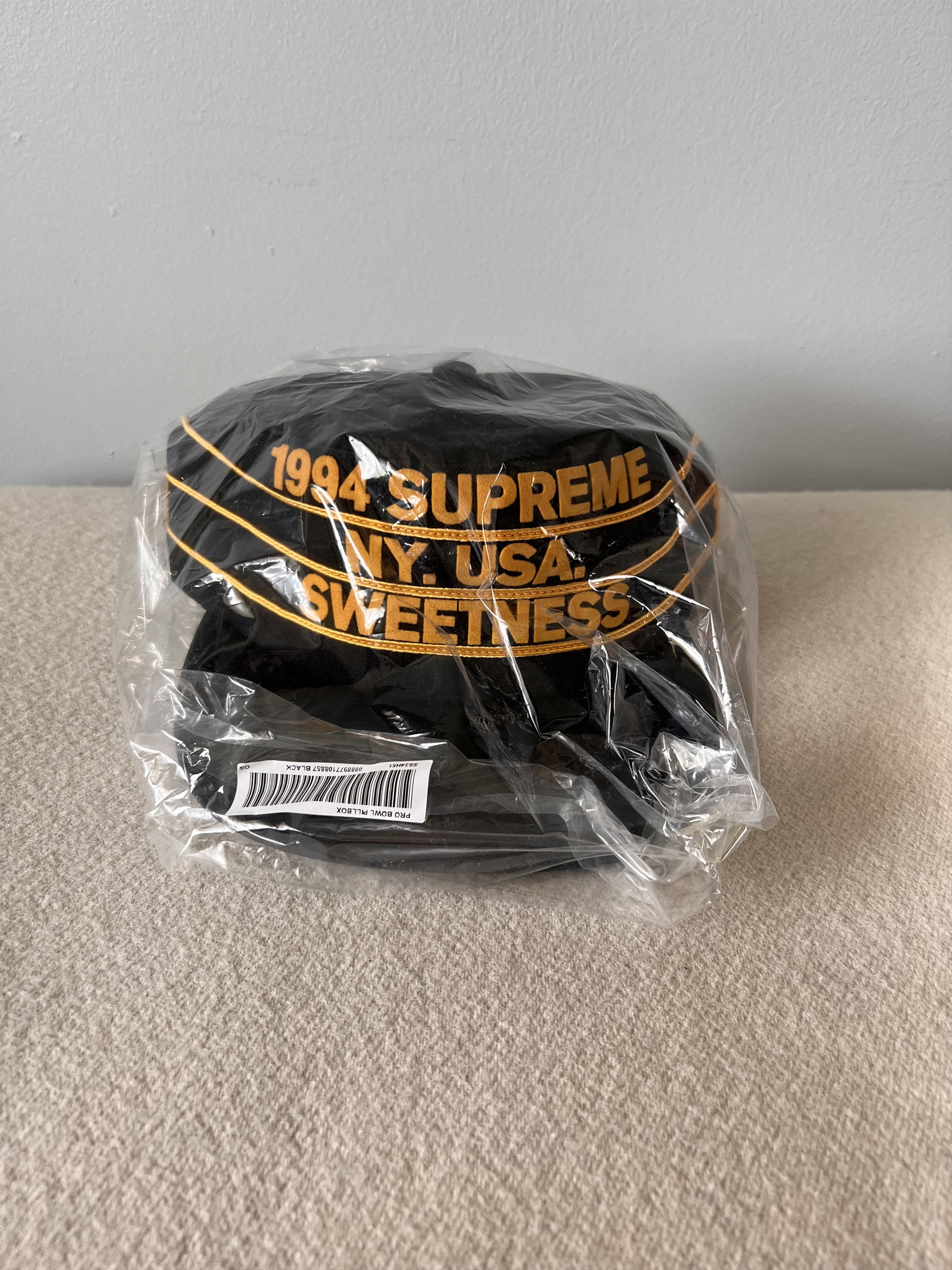Supreme Supreme Pro Bowl Pillbox Hat in Black Yellow | Grailed