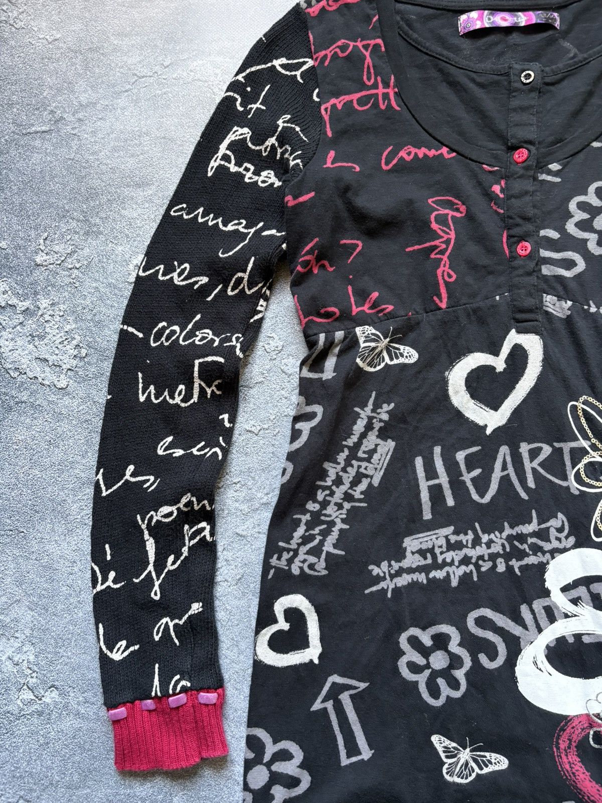 Jean Paul Gaultier Vintage Desigual JPG Vibe Y2K Hearts Graffiti Print Dress Size S / US 4 / IT 40 - 5 Thumbnail