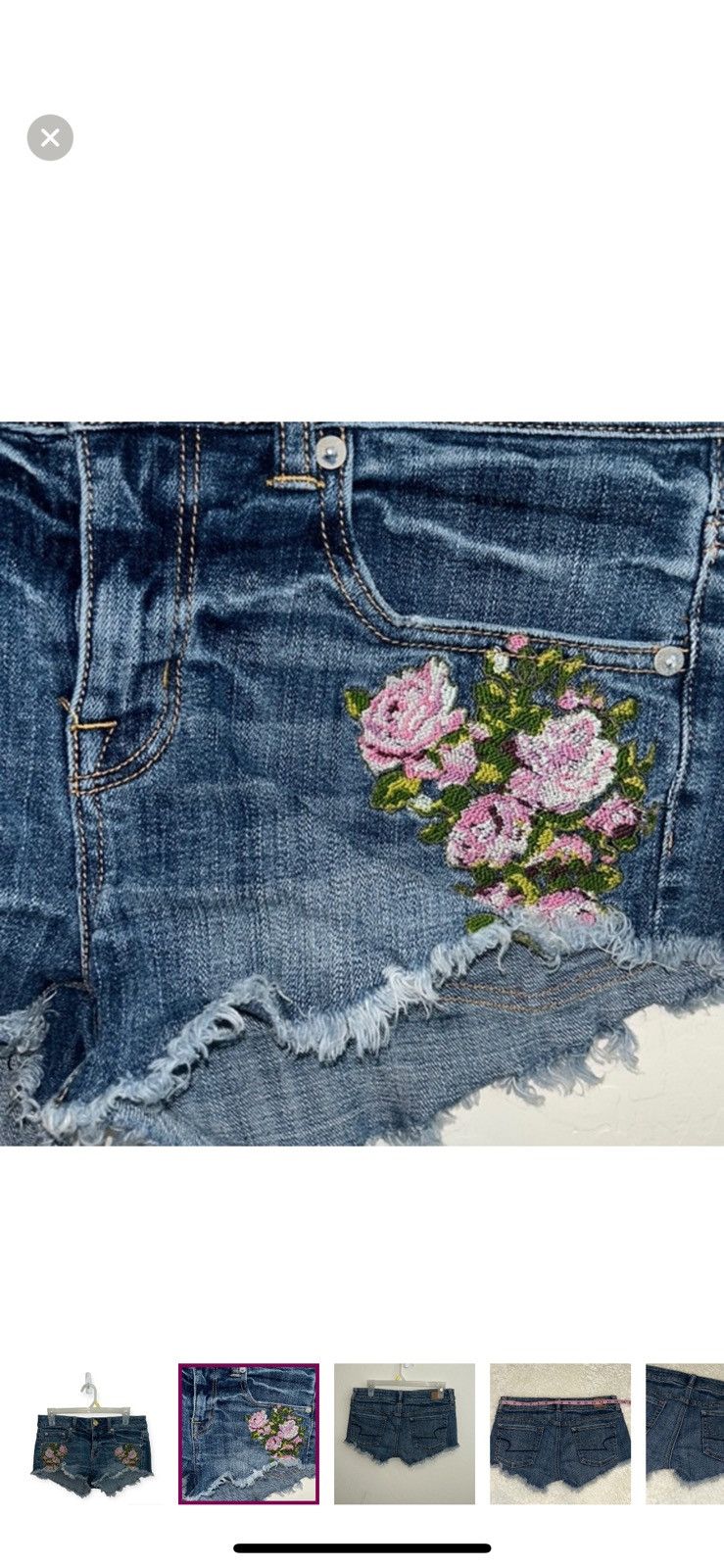 American Eagle Outfitters American eagle outfitters cutoff floral denim shorts size 4 Size 27" / US 4 / IT 40 - 2 Thumbnail