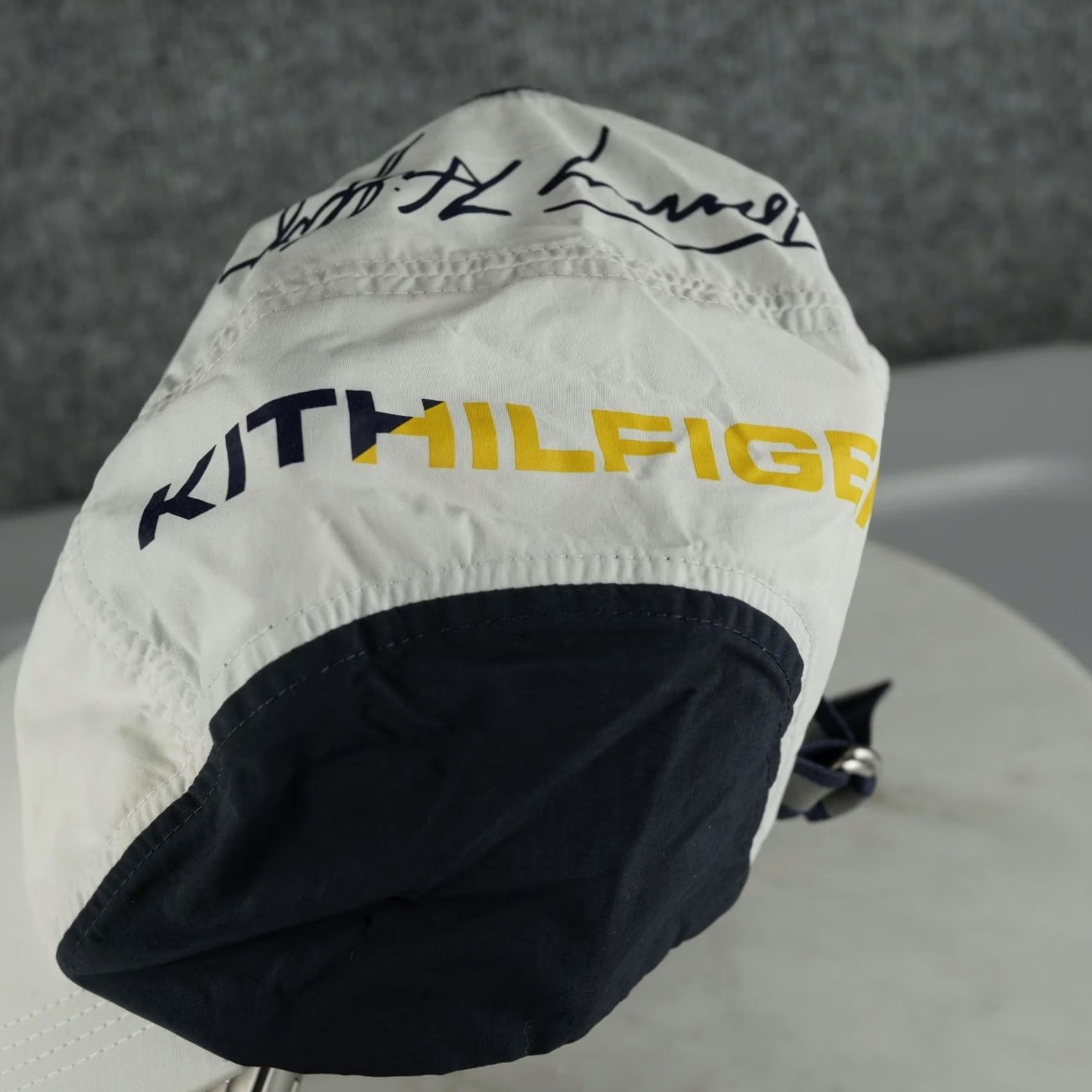 Tommy Hilfiger Kith Tommy Hilfiger Hat Cap Strap Back Mens One Size White Navy Colorblock Size ONE SIZE - 5 Thumbnail