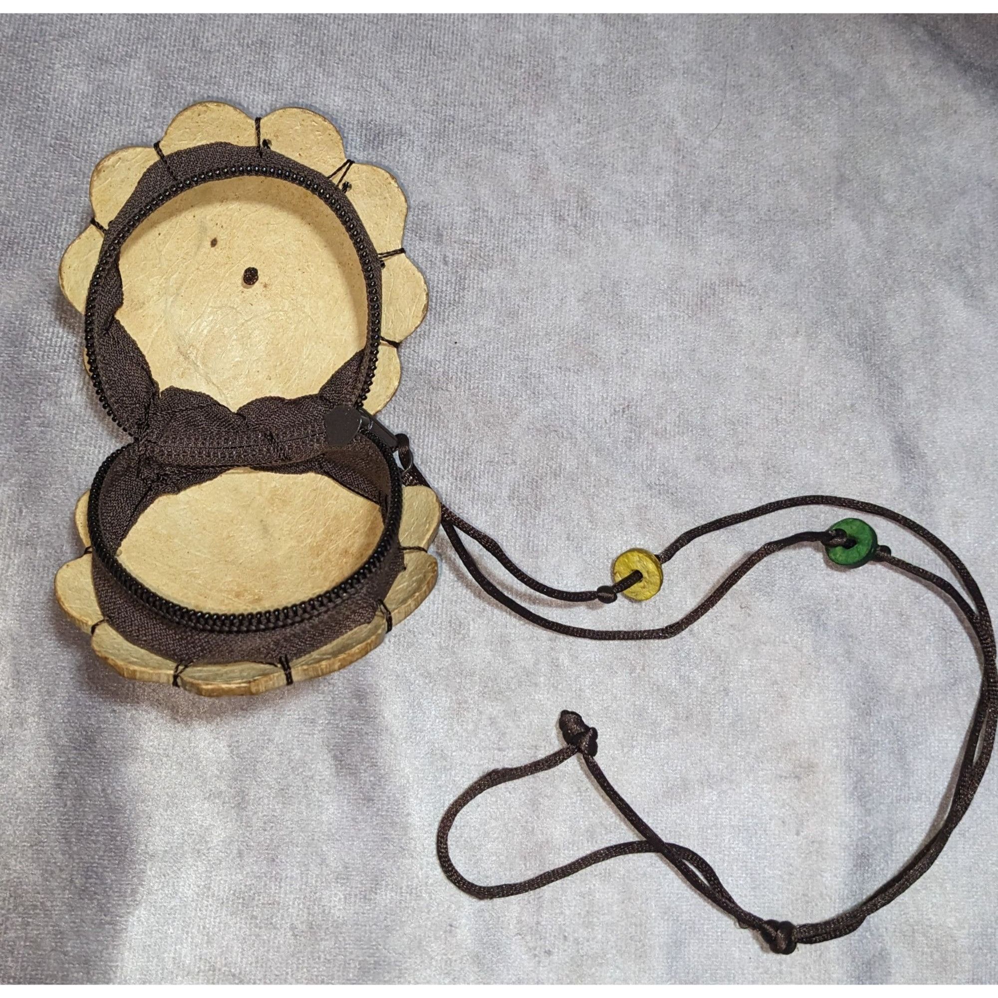 Handmade Handmade Coconut Shell Flower-Shaped Pouch With Lanyard & Zi Size ONE SIZE - 3 Thumbnail