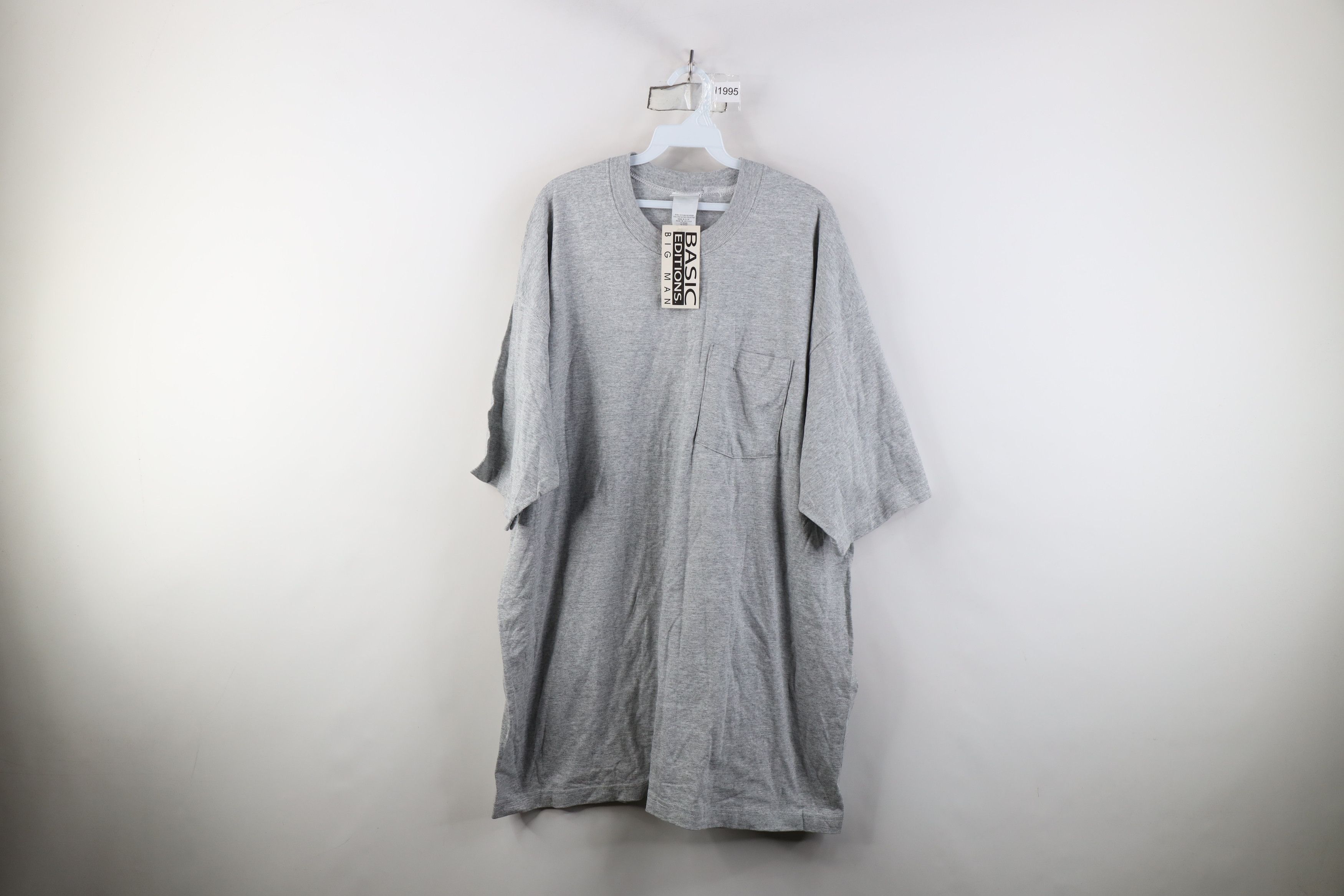 Vintage Deadstock Vintage 90s Streetwear Pocket T-Shirt Gray USA Size US XXL / EU 58 / 5 - 1 Thumbnail