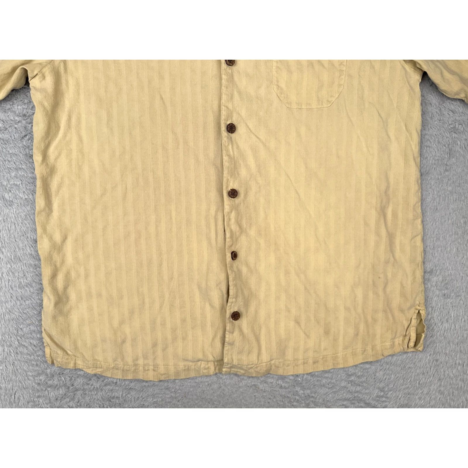 Tommy Bahama Tommy Bahama Shirt Men Extra Large Ywllow Stripe Button Up Silk Hawaiian READ Size US XL / EU 56 / 4 - 5 Thumbnail