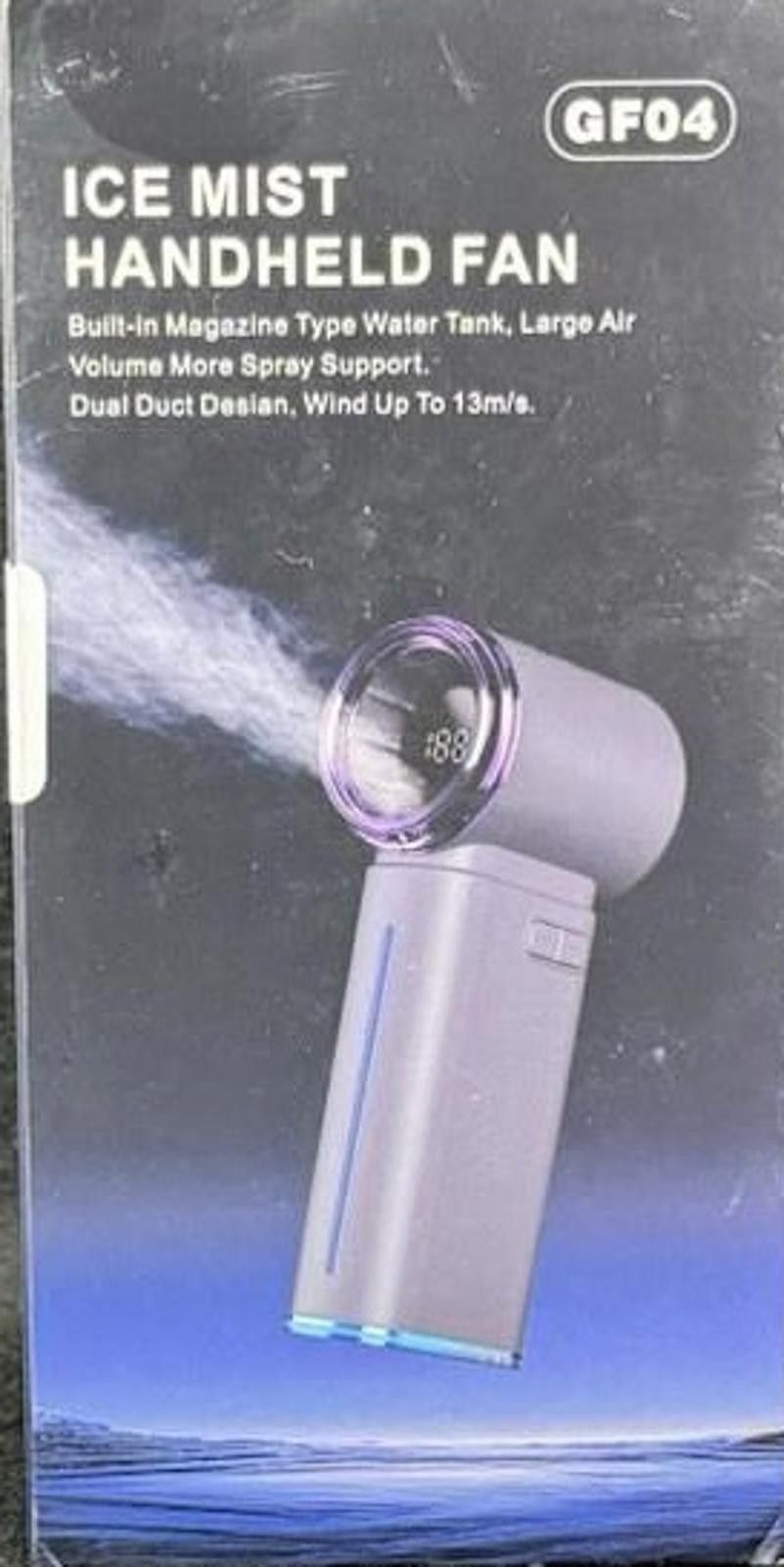 The Unbranded Brand GF04 Handheld Fan, Rechargeable Mist, Dual Duct, Large Tank Size ONE SIZE - 1 Thumbnail