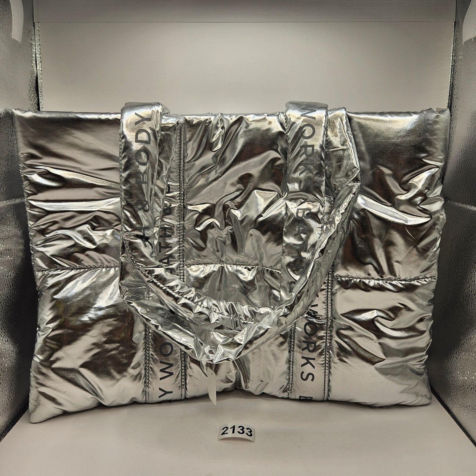 Other BATH & BODY WORKS QUILTED METALLIC CHROME TOTE NWT Size ONE SIZE - 1 Thumbnail