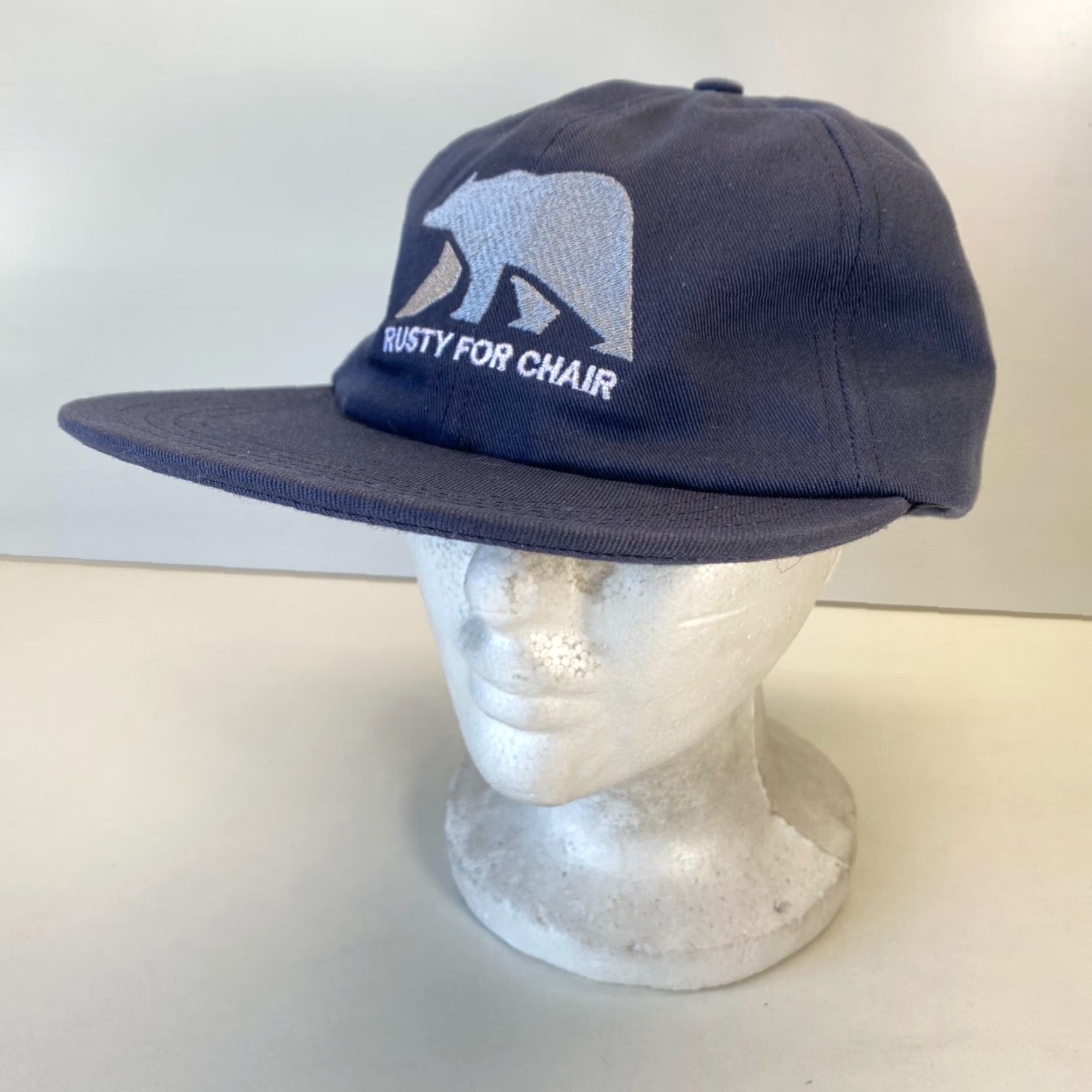 Rusty VINTAGE Rusty Hicks Rusty for Chair Campaign Hat Strapback Navy Blue Bear FAST SHIPPING Size ONE SIZE - 2 Thumbnail