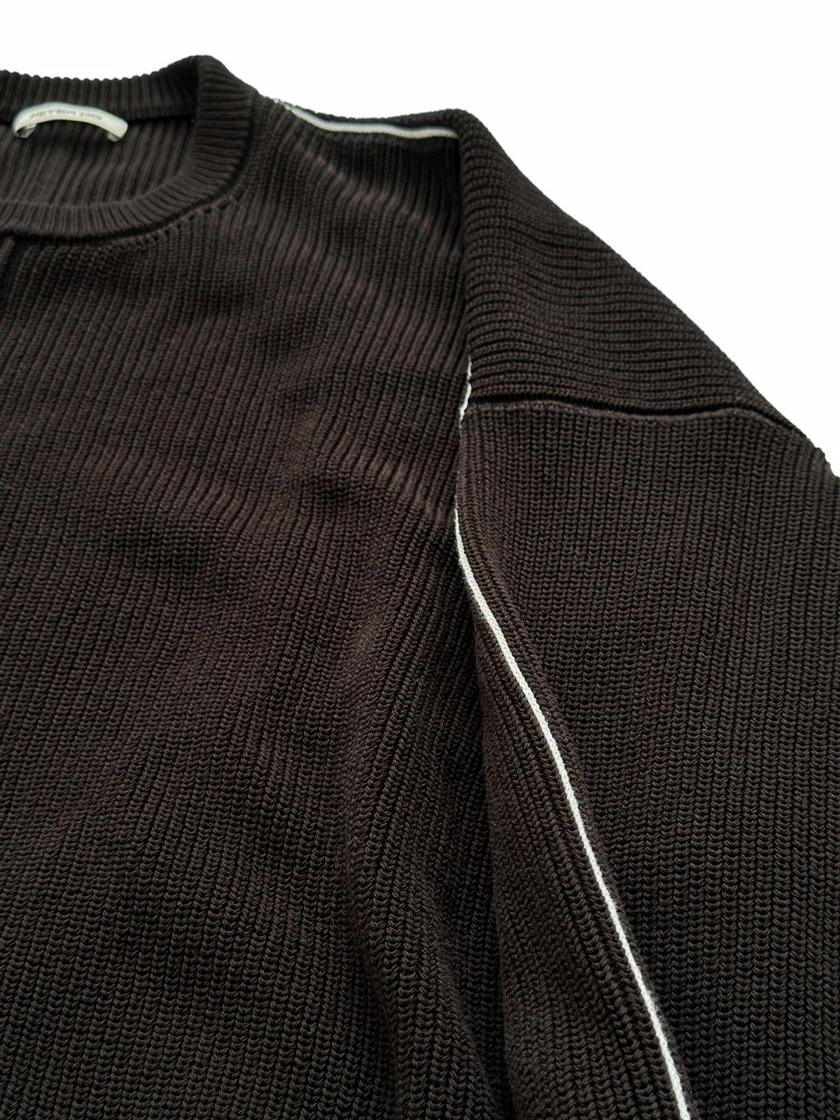 Peter Do $1475 2022 Open Back Brown Knit Pima Crewneck Sweater Size US M / EU 48-50 / 2 - 5 Thumbnail