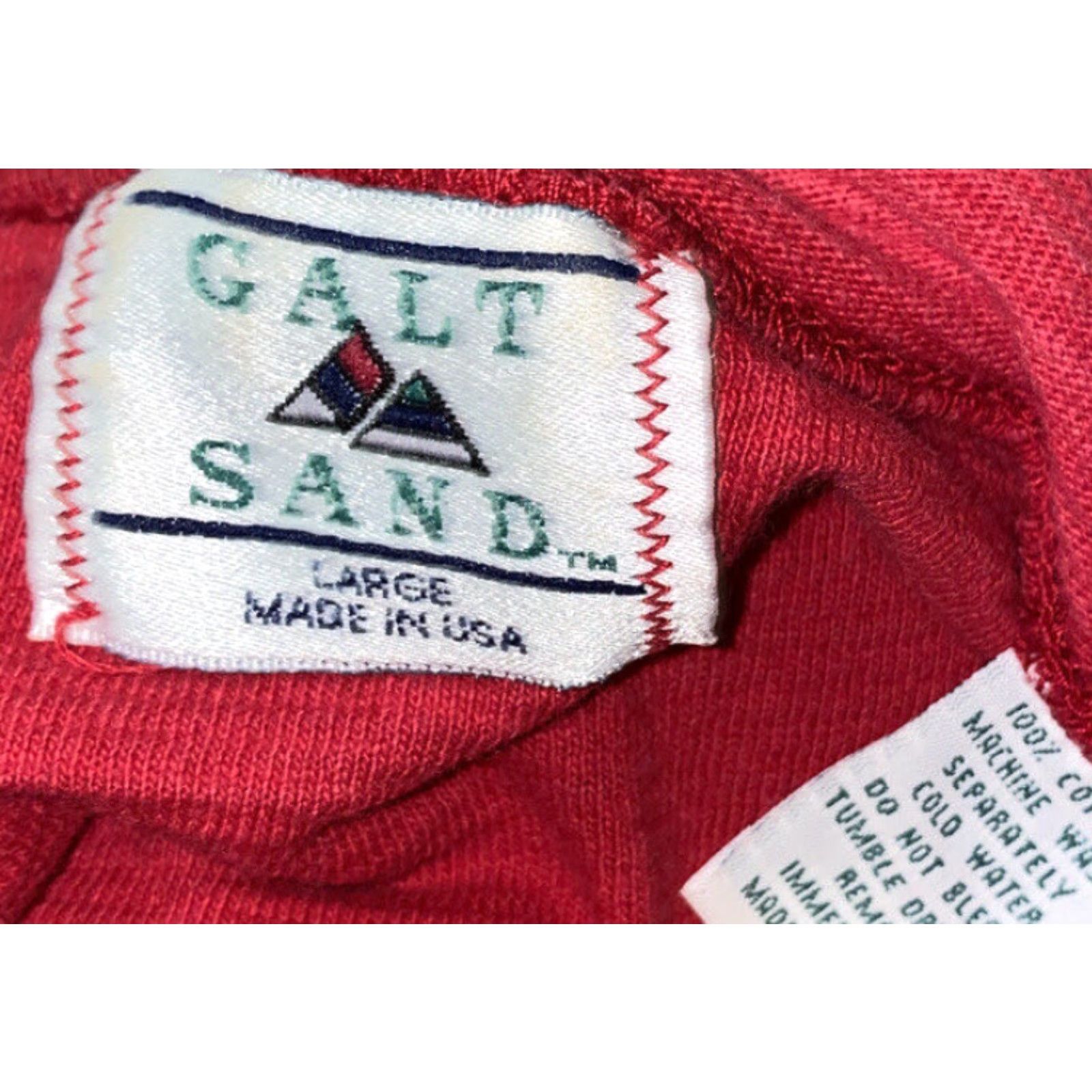 Vintage VINTAGE Galt Sand American Sportsmen Mens Red Short Sleeve Cotton T-Shirt Size Large USA Made Size US L / EU 52-54 / 3 - 4 Thumbnail